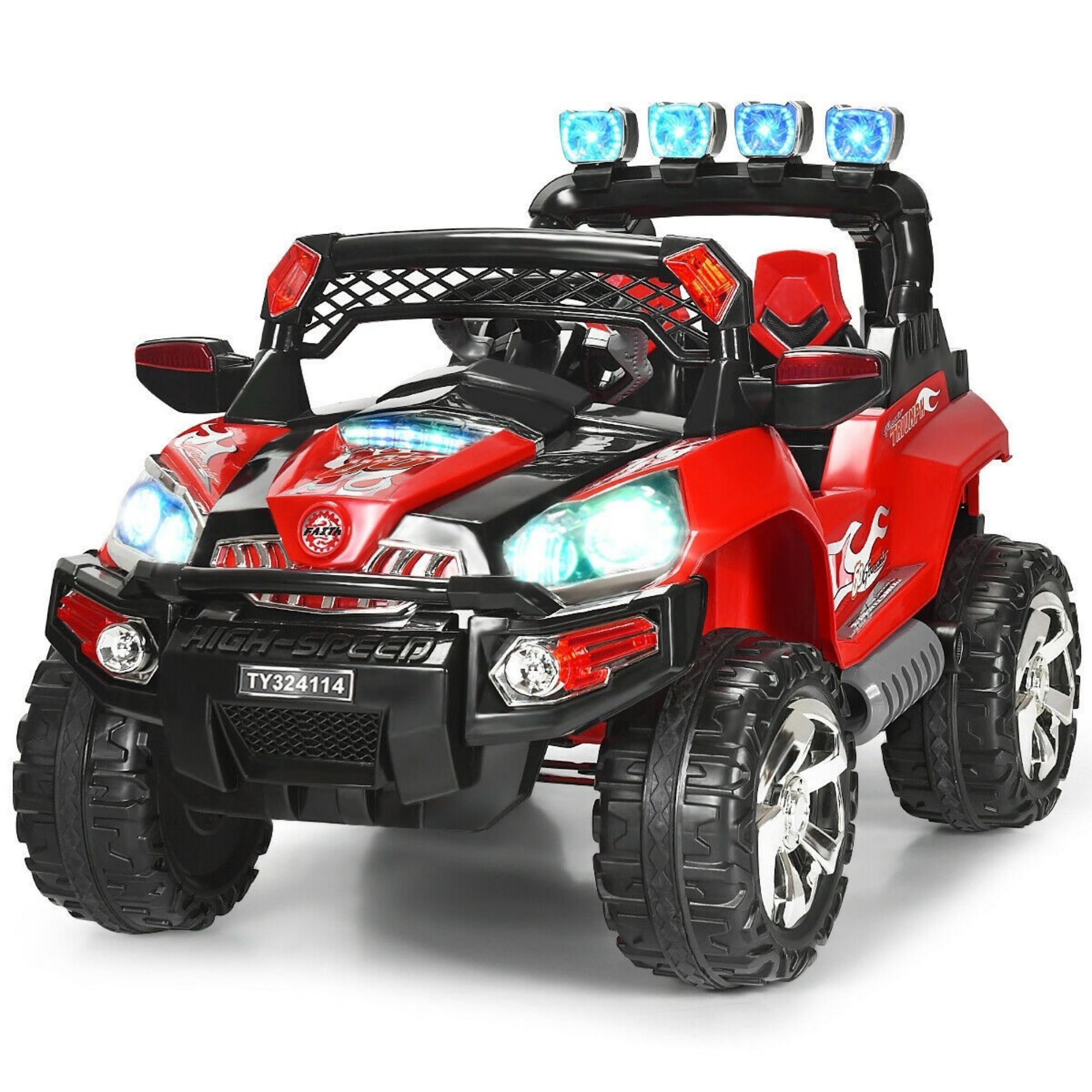 12 V Kids Ride On SUV Car with Remote Control LED Lights-CASAINC