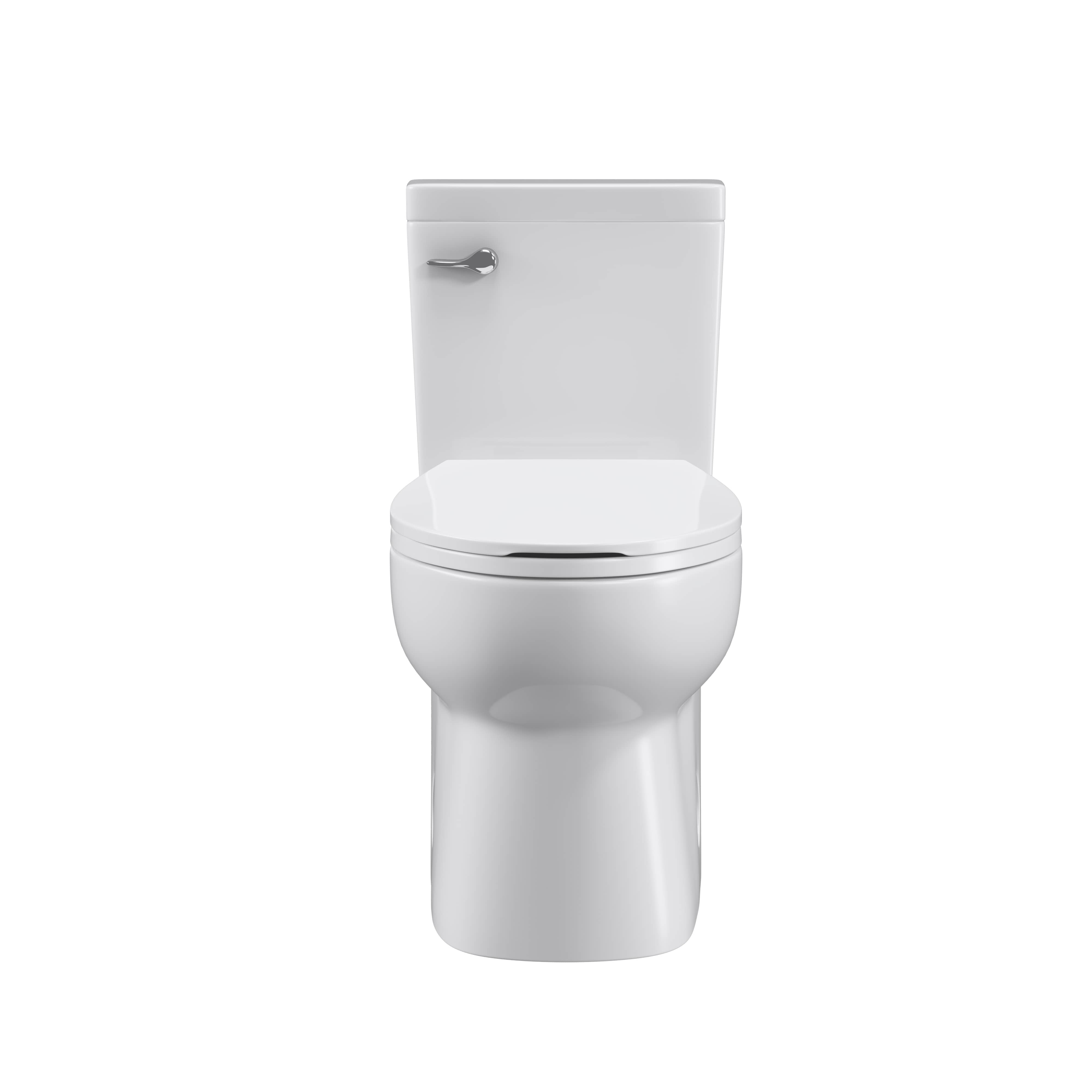 Single Flush Elongated Standard One Piece Toilet with Soft Close Seat Cover, and White Finish Toilet Bowl 