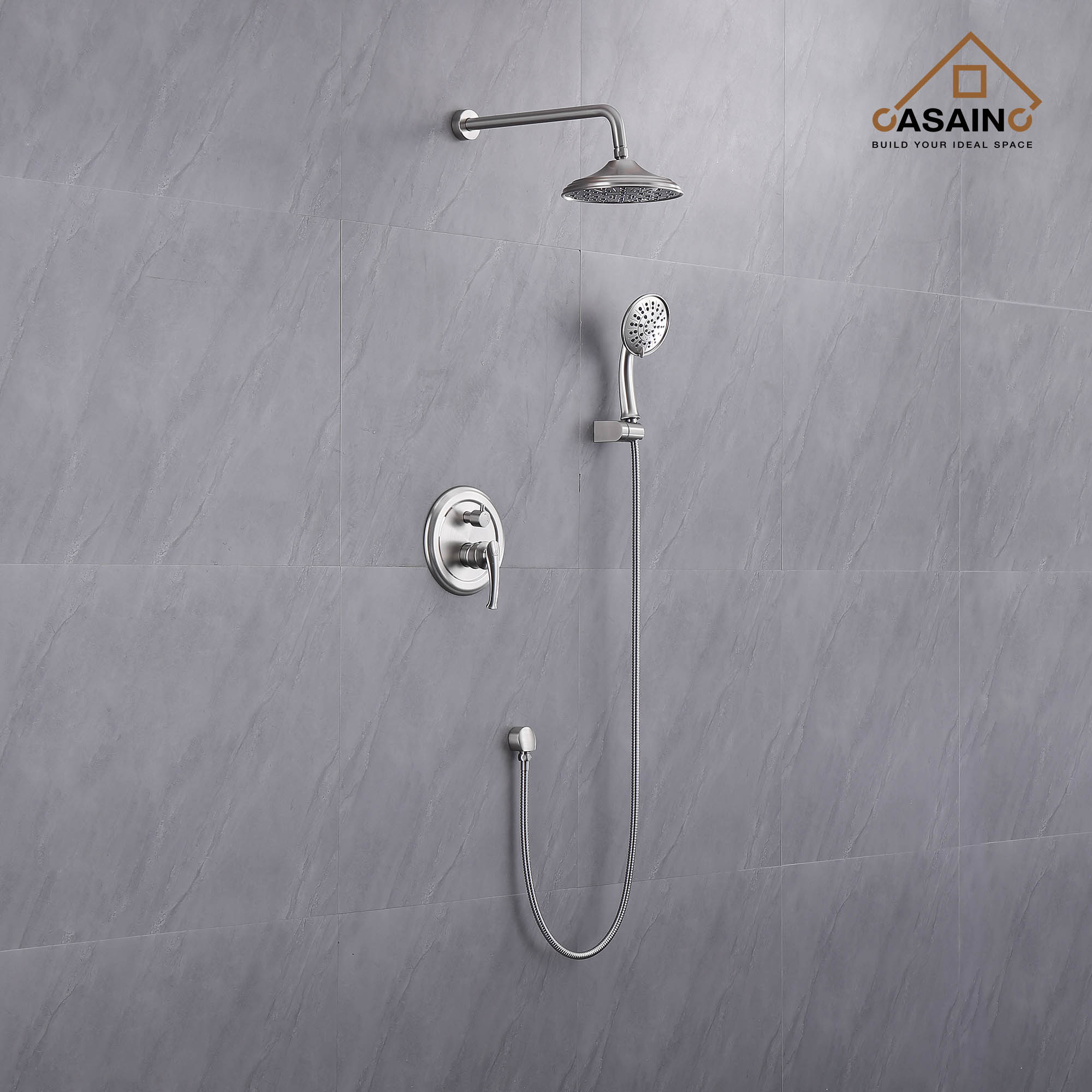 8.3inch Wall-mounted rain shower faucet with pressure balanced valve-CASAINC
