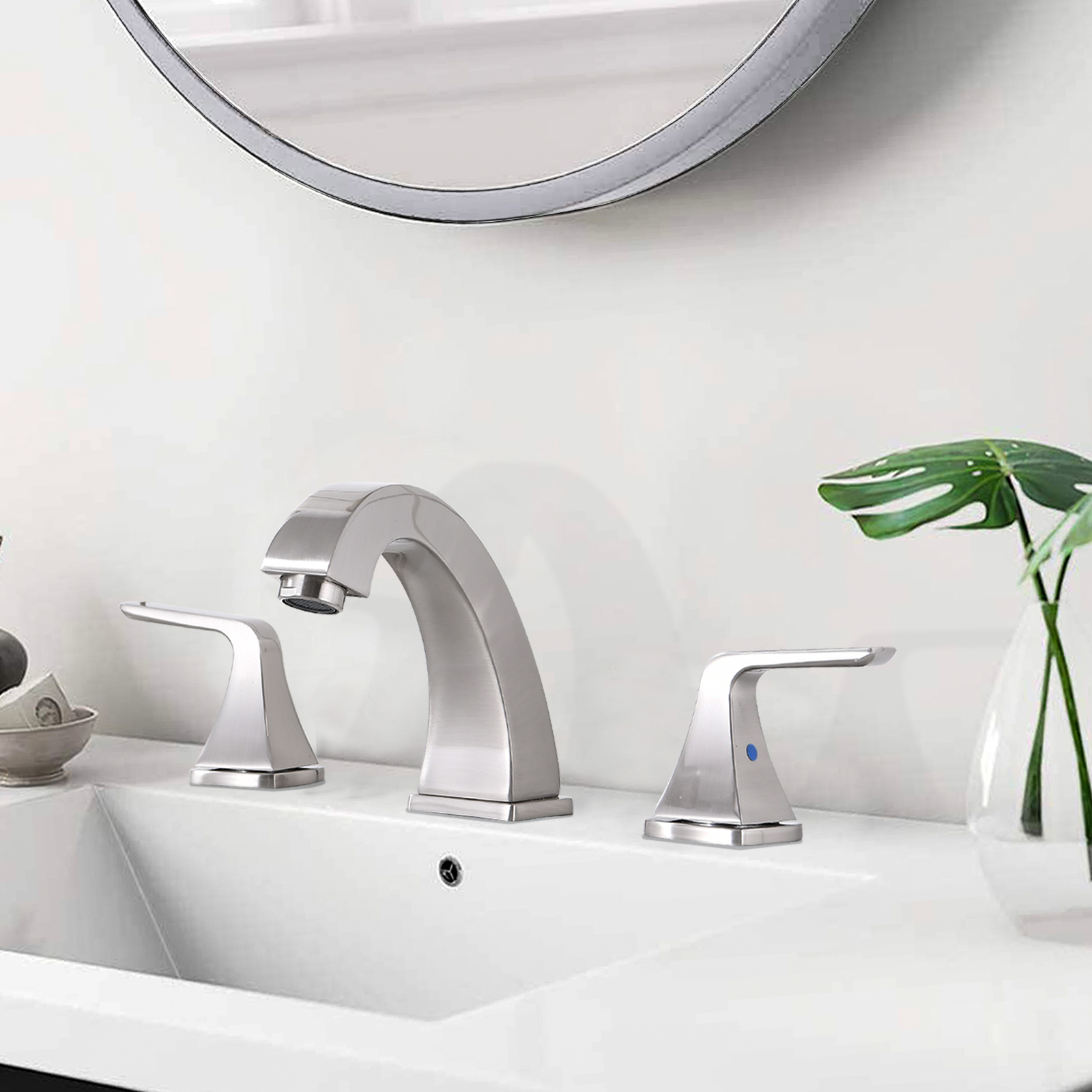 Widespread 2 Handles Bathroom Faucet with Pop Up Sink Drain-CASAINC