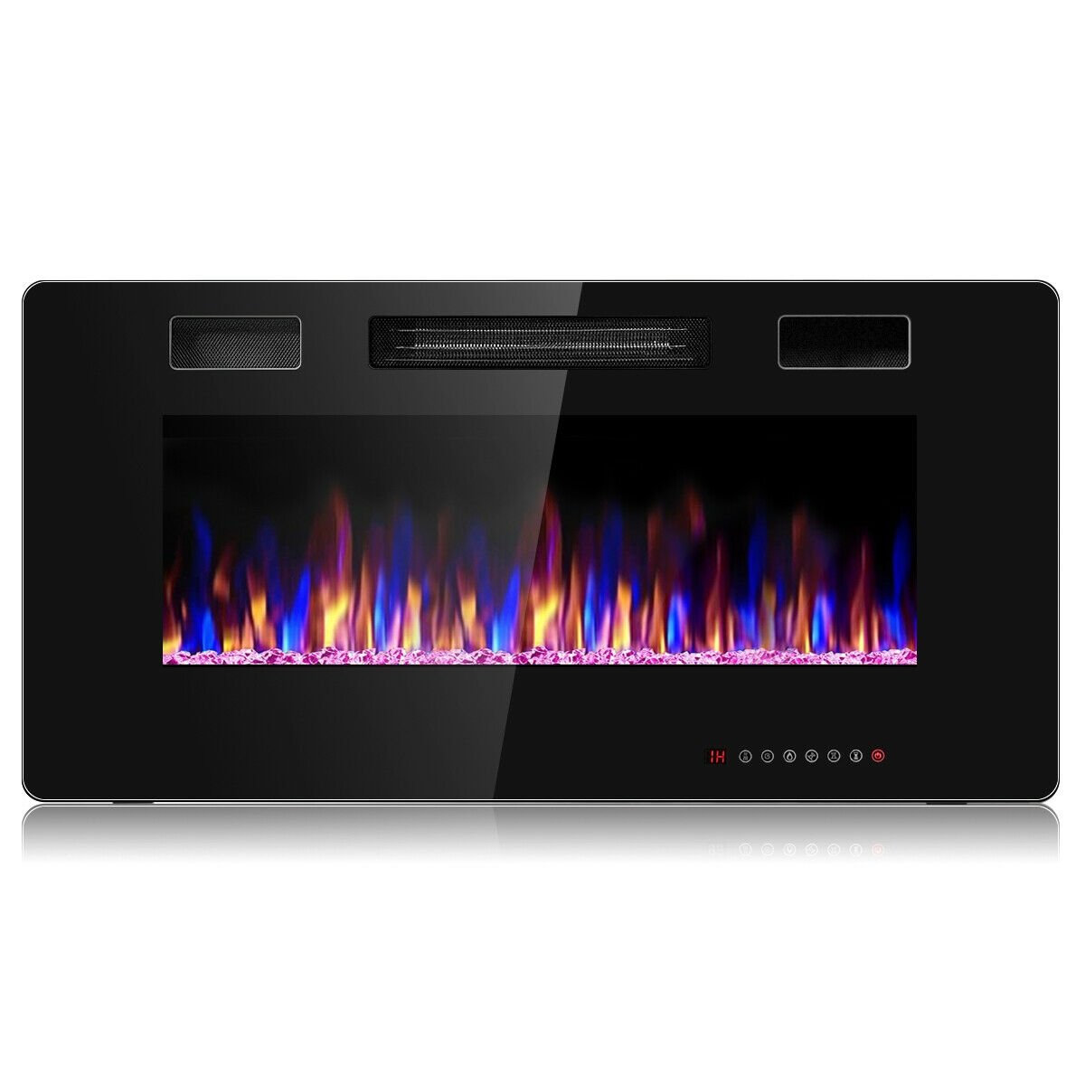 36" Recessed Wall Mounted Electric Fireplace with 12 Flame Colors-CASAINC