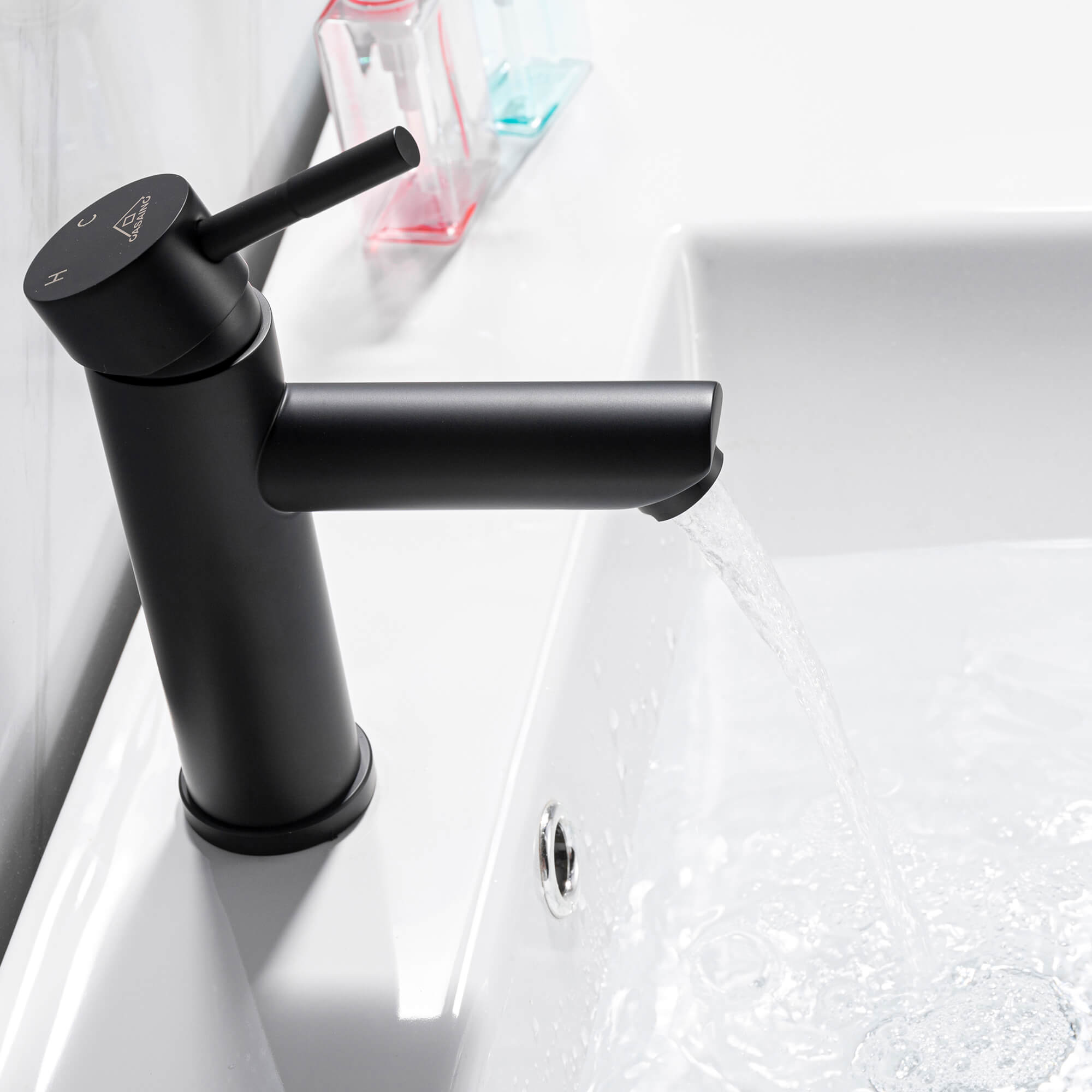Single Hole Single Handle Bathroom Faucet CASAINC Finish: Matte Black, image size:2000x2000