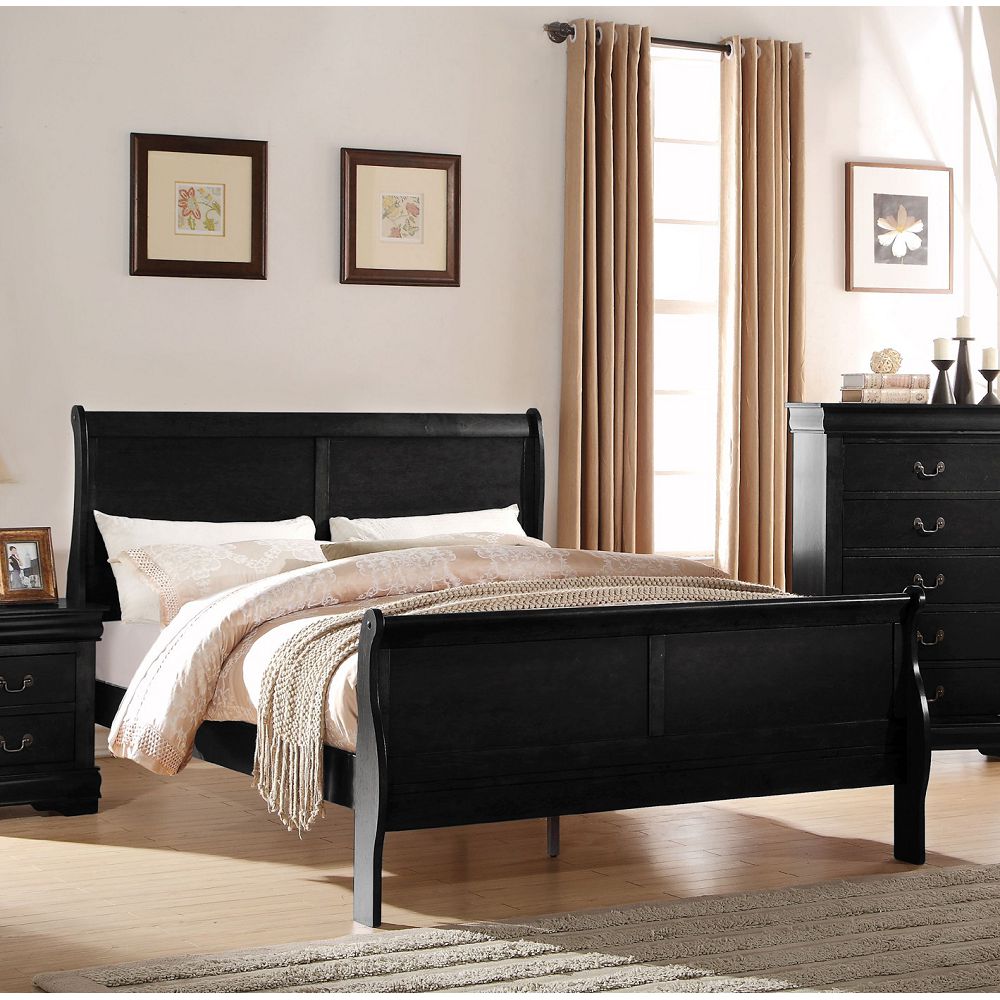 ACME Louis Philippe Twin Bed in Black-CASAINC
