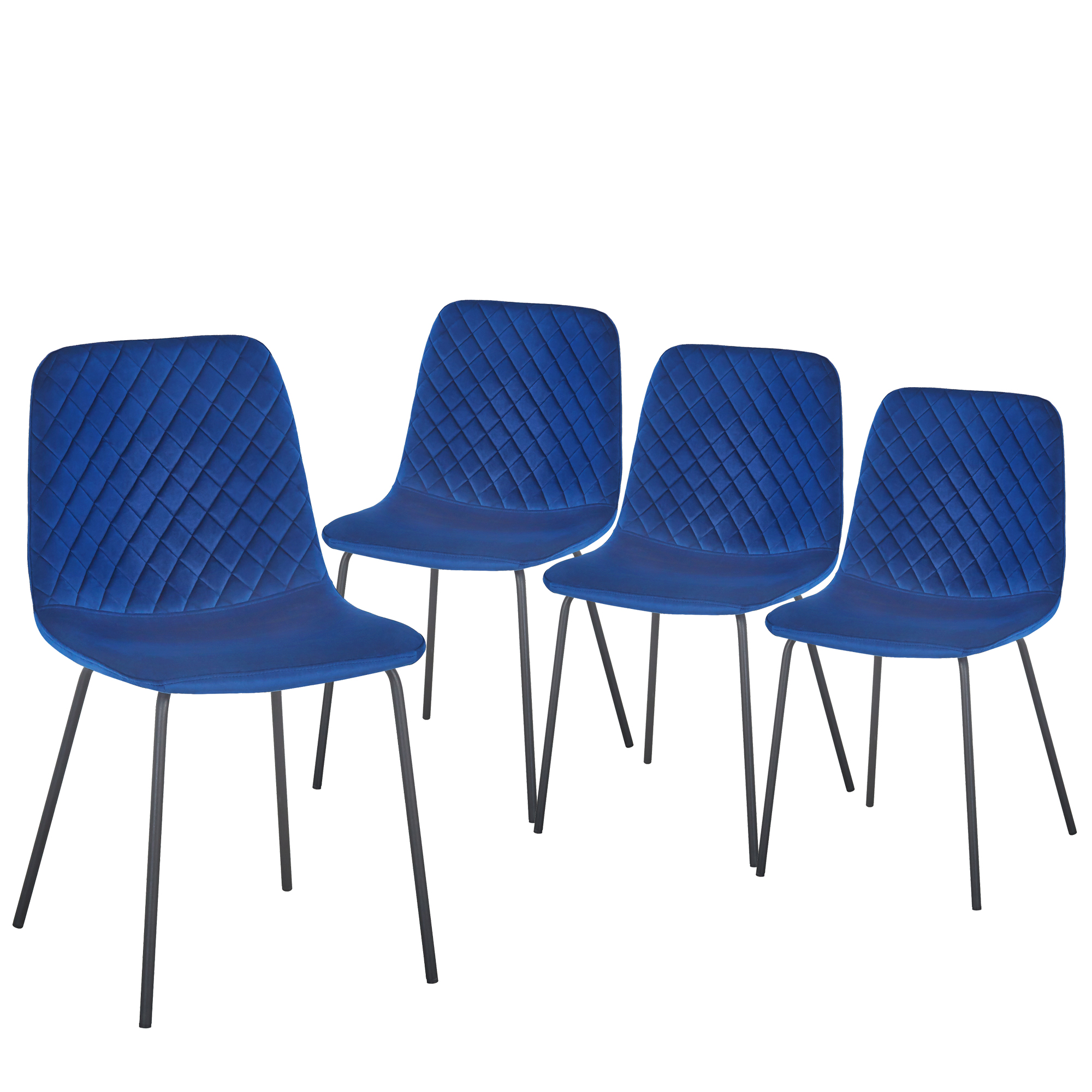 Dining Chair set of 4 PCS（BLUE），Modern style，New technology，Suitable for restaurants, cafes, taverns, offices, living rooms, reception rooms.Simple structure, easy installation.-CASAINC