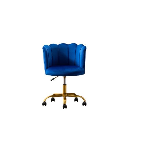 Velvet Upholstered Swivel Adjustable Height Home Office Chair-CASAINC