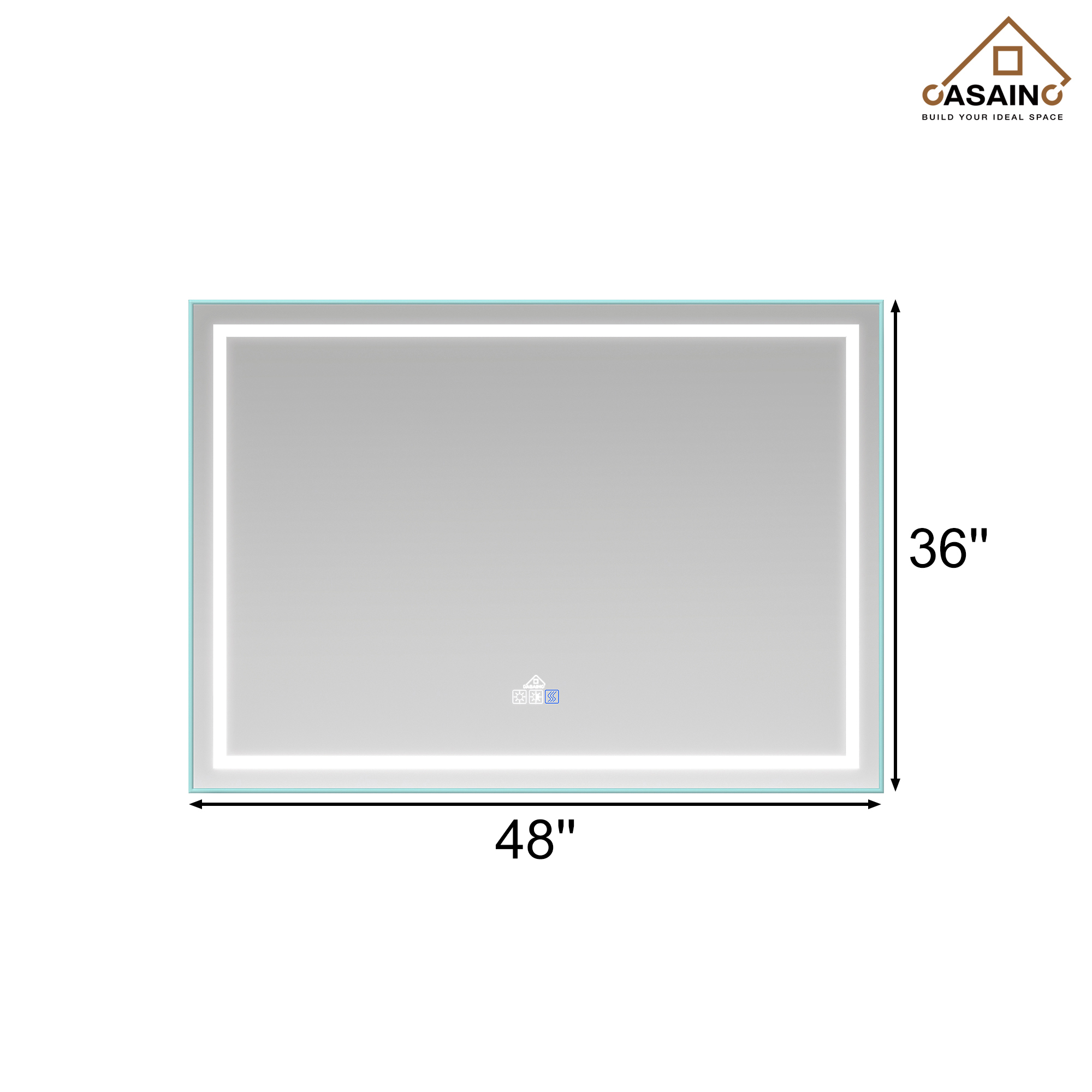 CASAINC 55-in x 30-in Dimmable Lighted Color Fog Free Frameless Bathroom Vanity Mirror in White | MD04-6036SF2