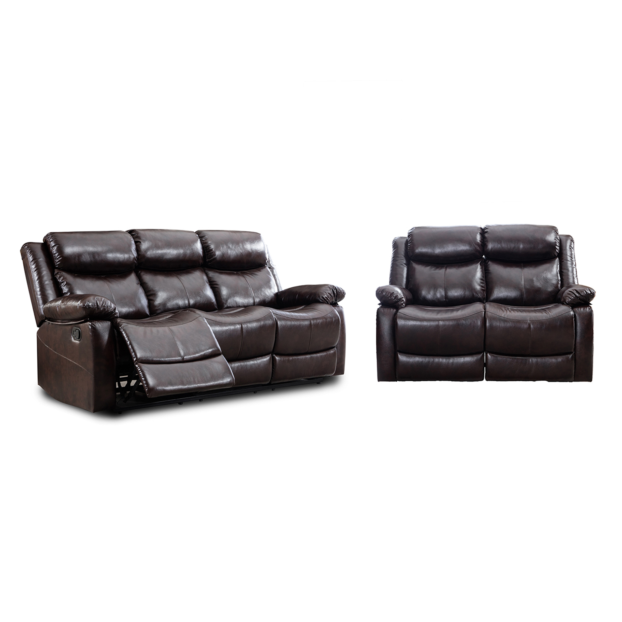 Orisfur. PU Leather Reclining Sofa Set, Classic Sectional Couch Furniture  Loveseat and Three Seat for Home or Office (2+3-Seat)-CASAINC