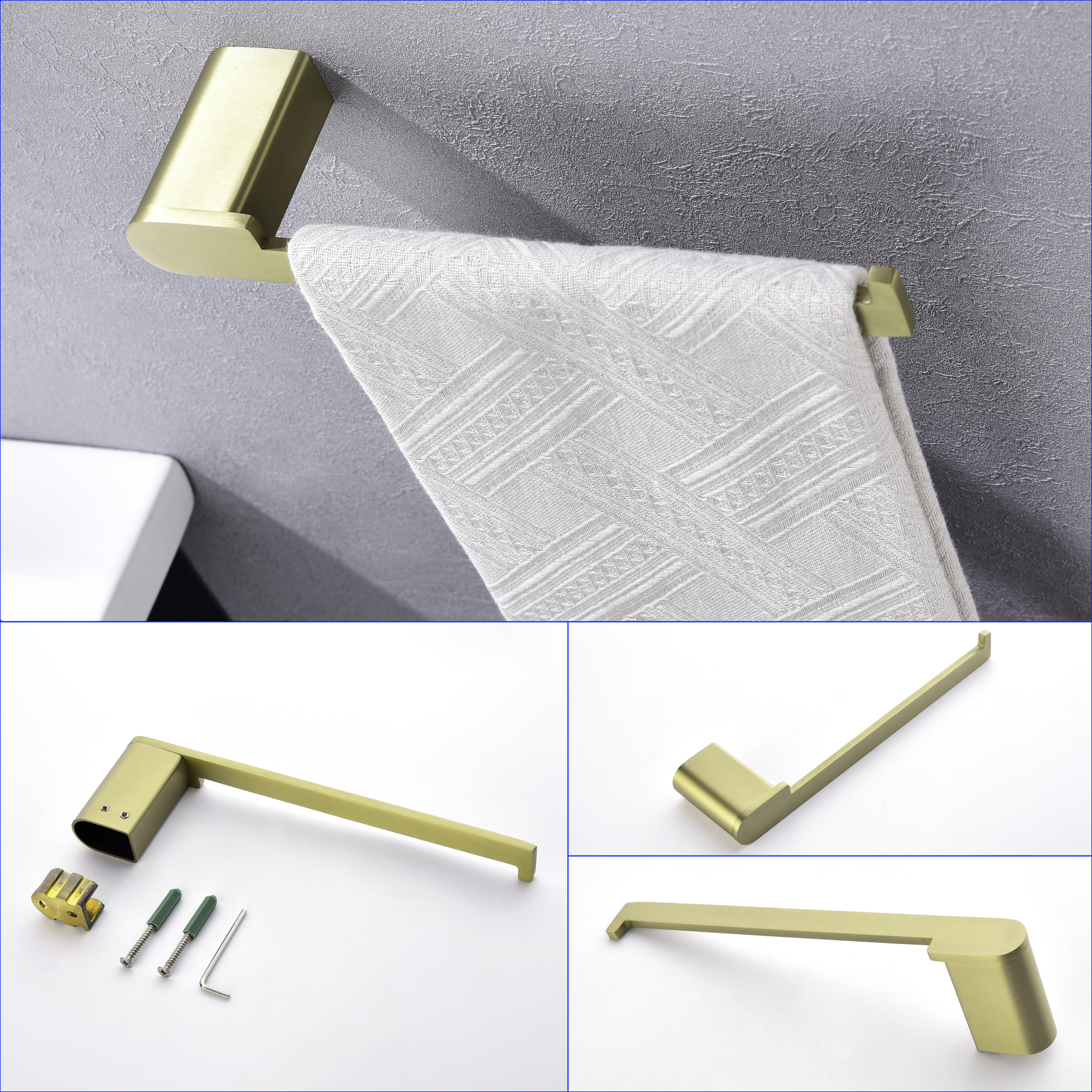 Casainc 4 - Piece Modern Bathroom Hardware Set (Brushed Gold)-CASAINC