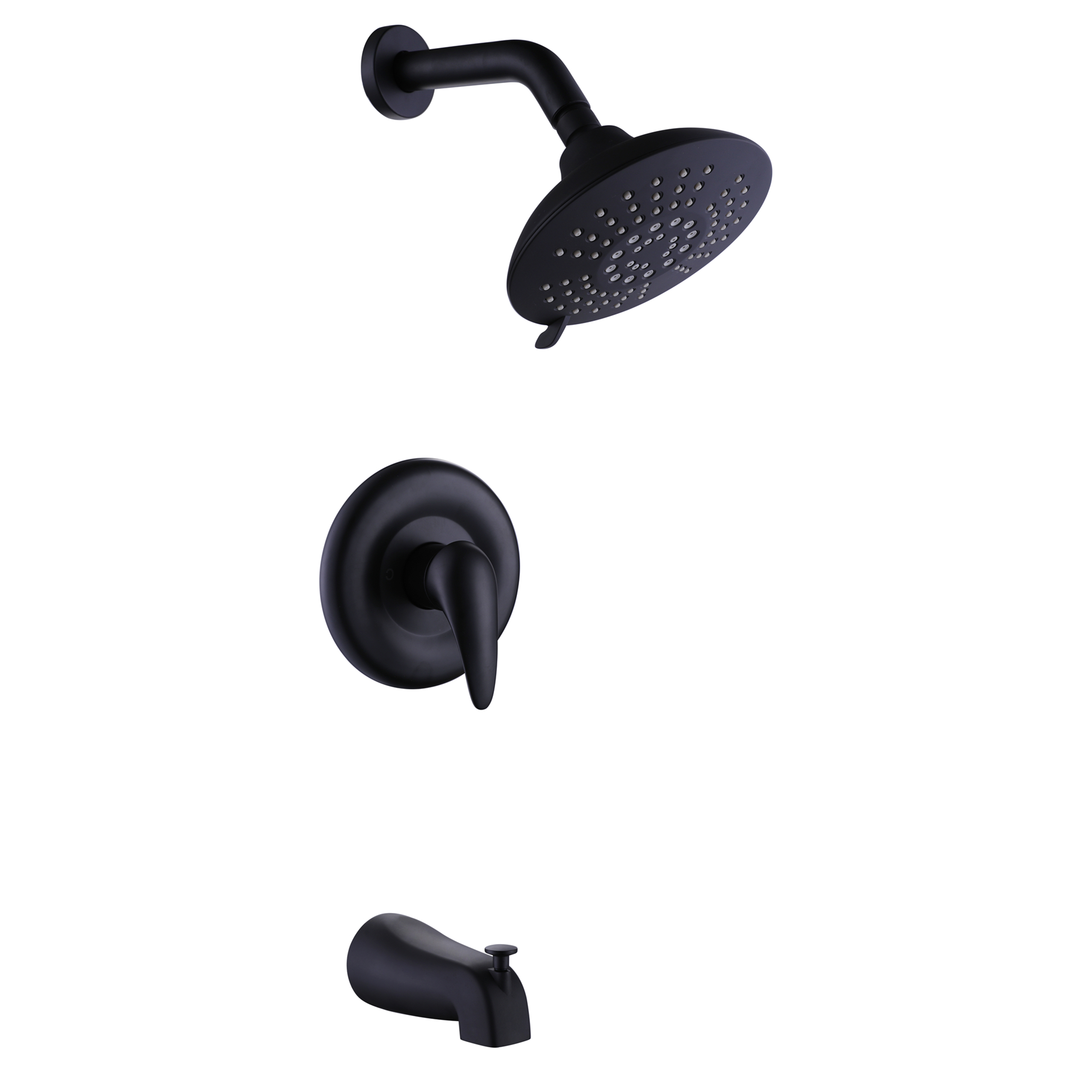 TrustMade Pressure Balanced Shower Faucet with Rough-in Valve with Diverter, Matte Black-CASAINC