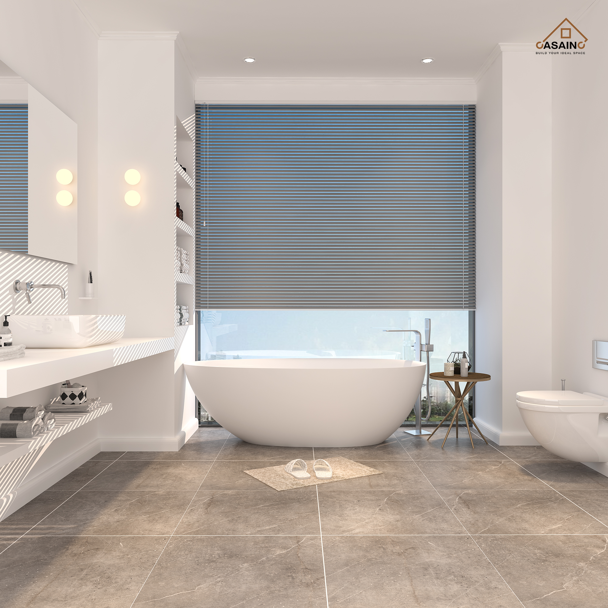 CASAINC 67" Solid Surface Freestanding Bathtub,Egg Shell Shaped Stone Resin Freestanding Tubs with Overflow and  Drain, Matte Black, Matte Grey, Matte White