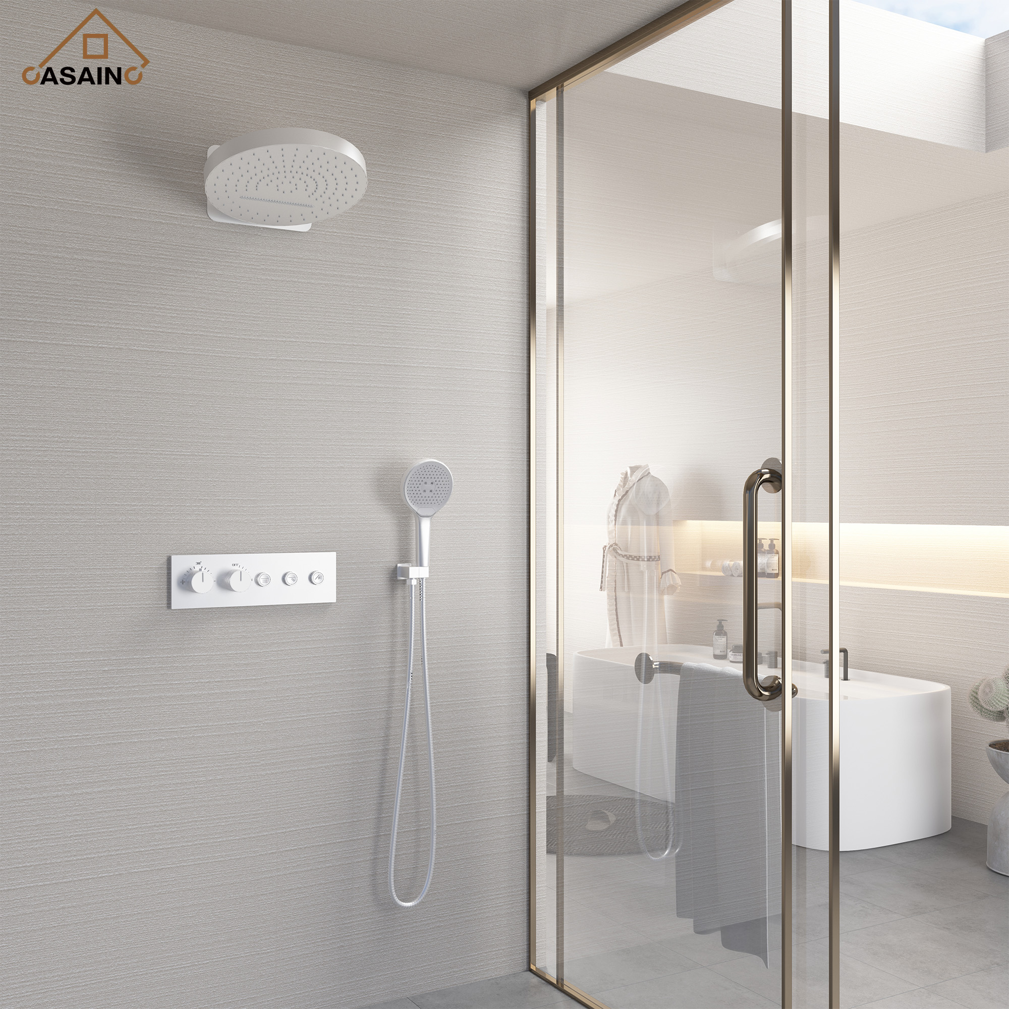 Multifunctional concealed large overhead spray luxury shower