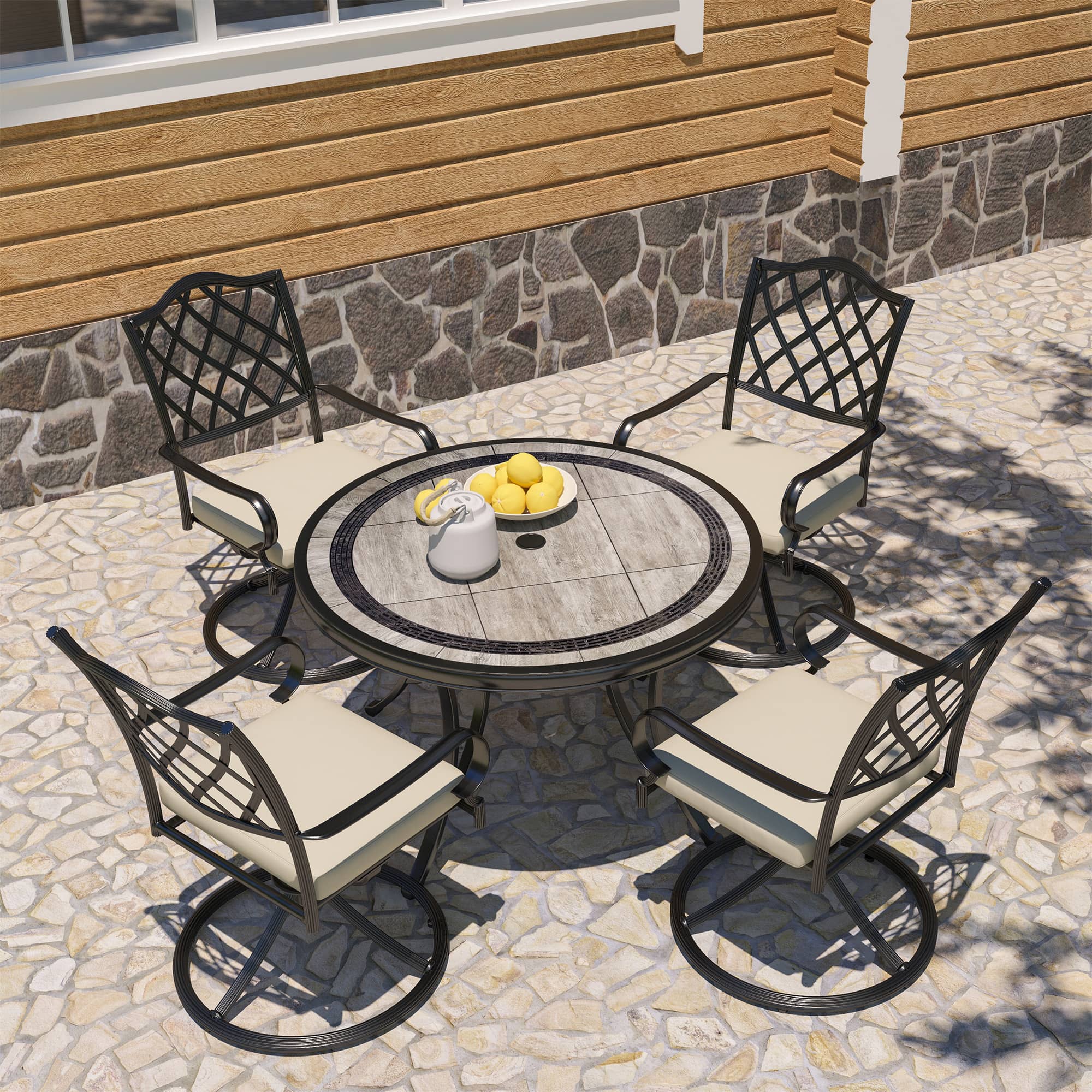 48 inch round discount patio table and chairs