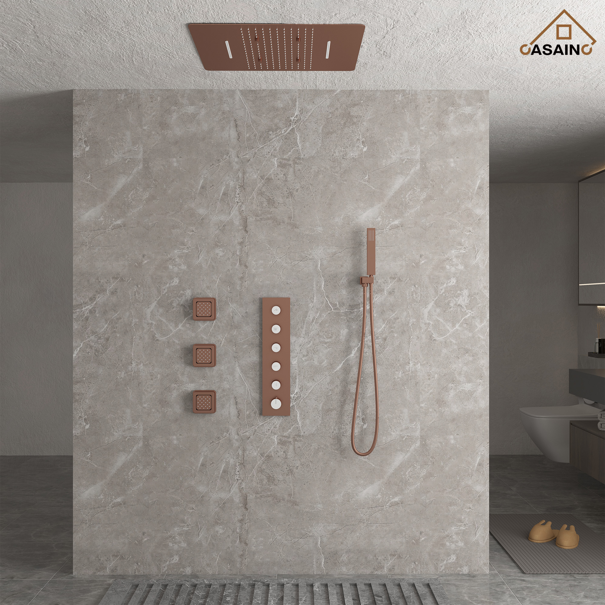 Multifunctional concealed large overhead spray luxury shower