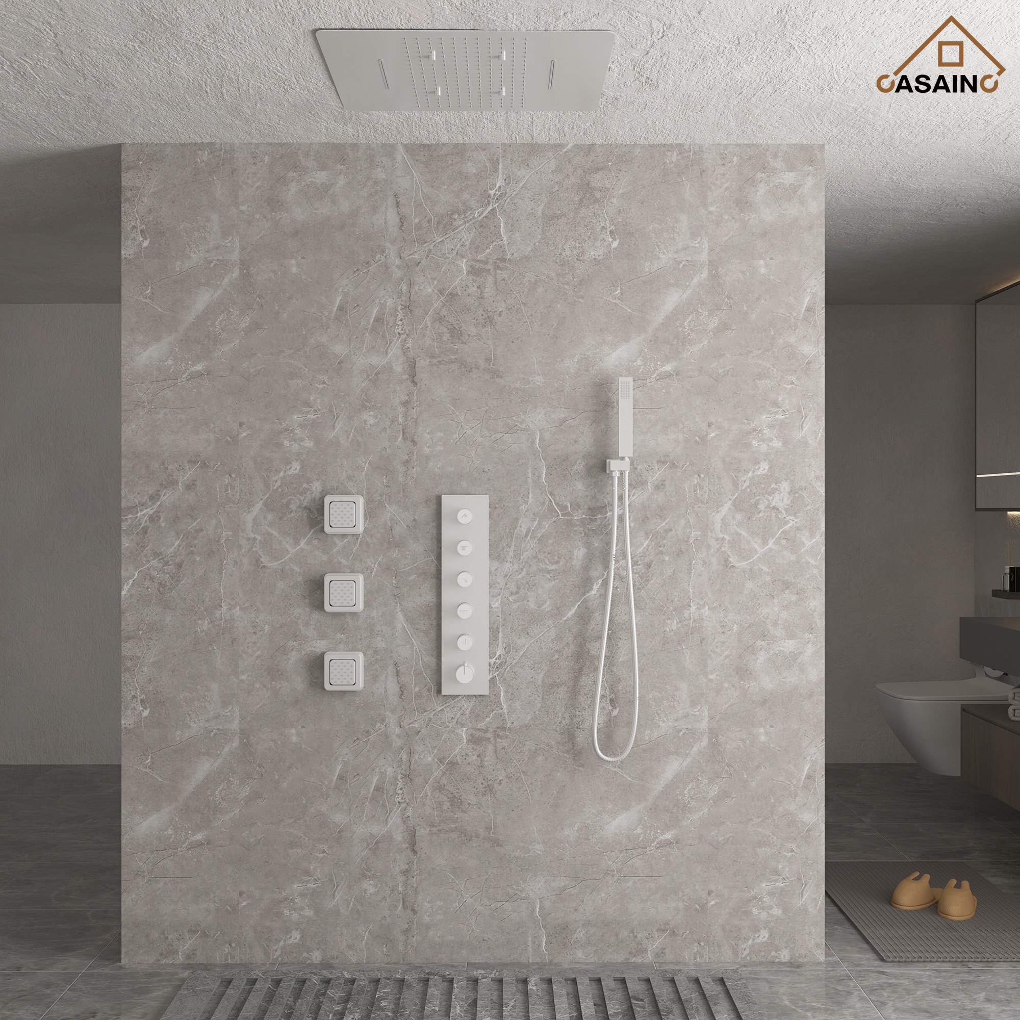 Multifunctional concealed large overhead spray luxury shower