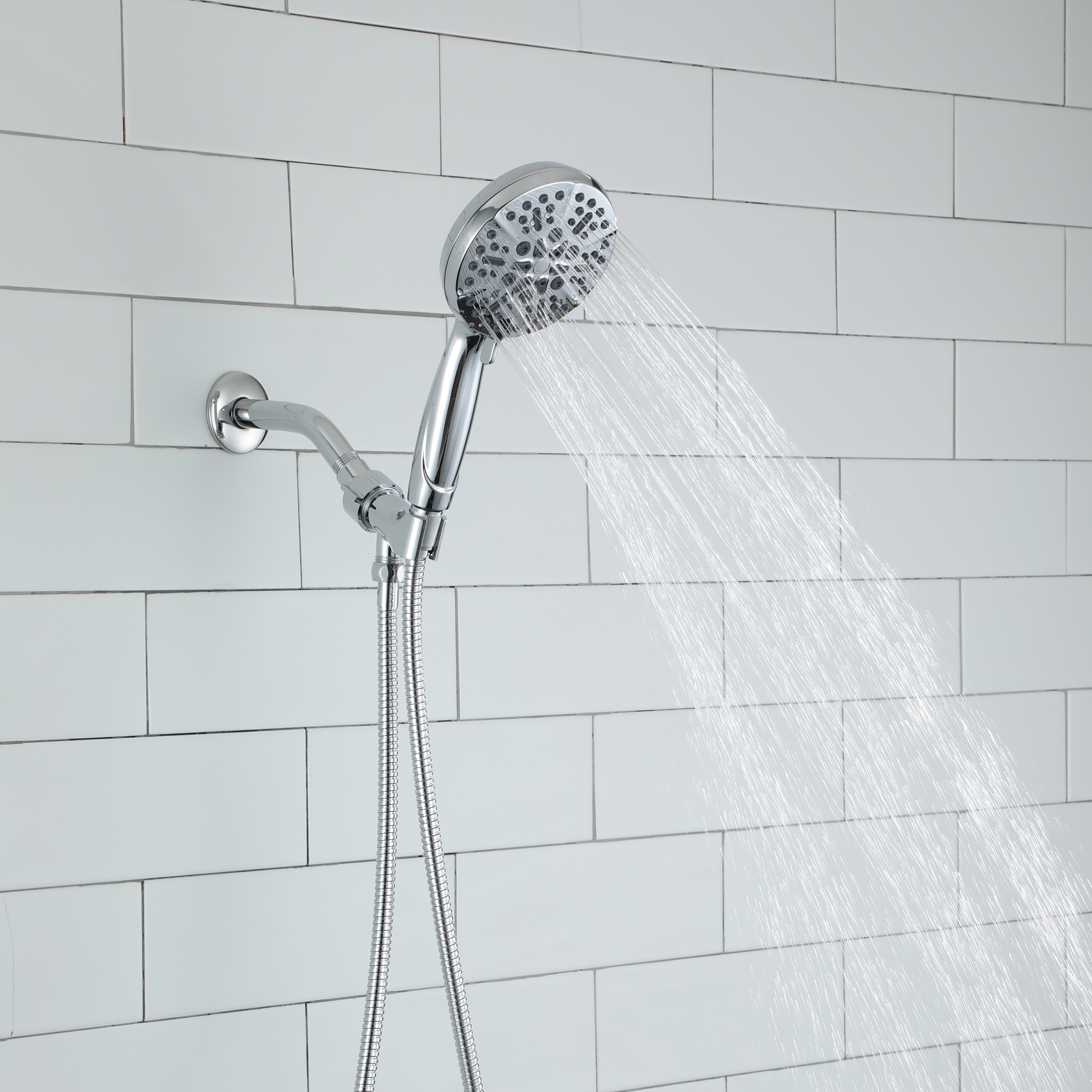 5-Spray Patterns 5 in. High Pressure Wall Mount Handheld Shower Head