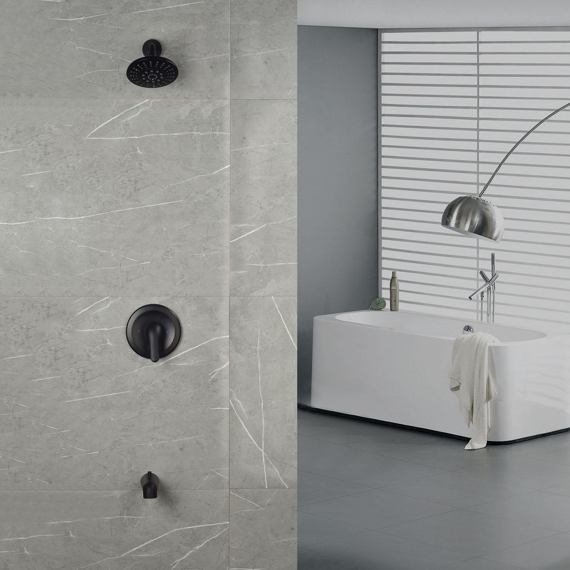 Tub And Shower Faucet with Rough-In Valve-CASAINC