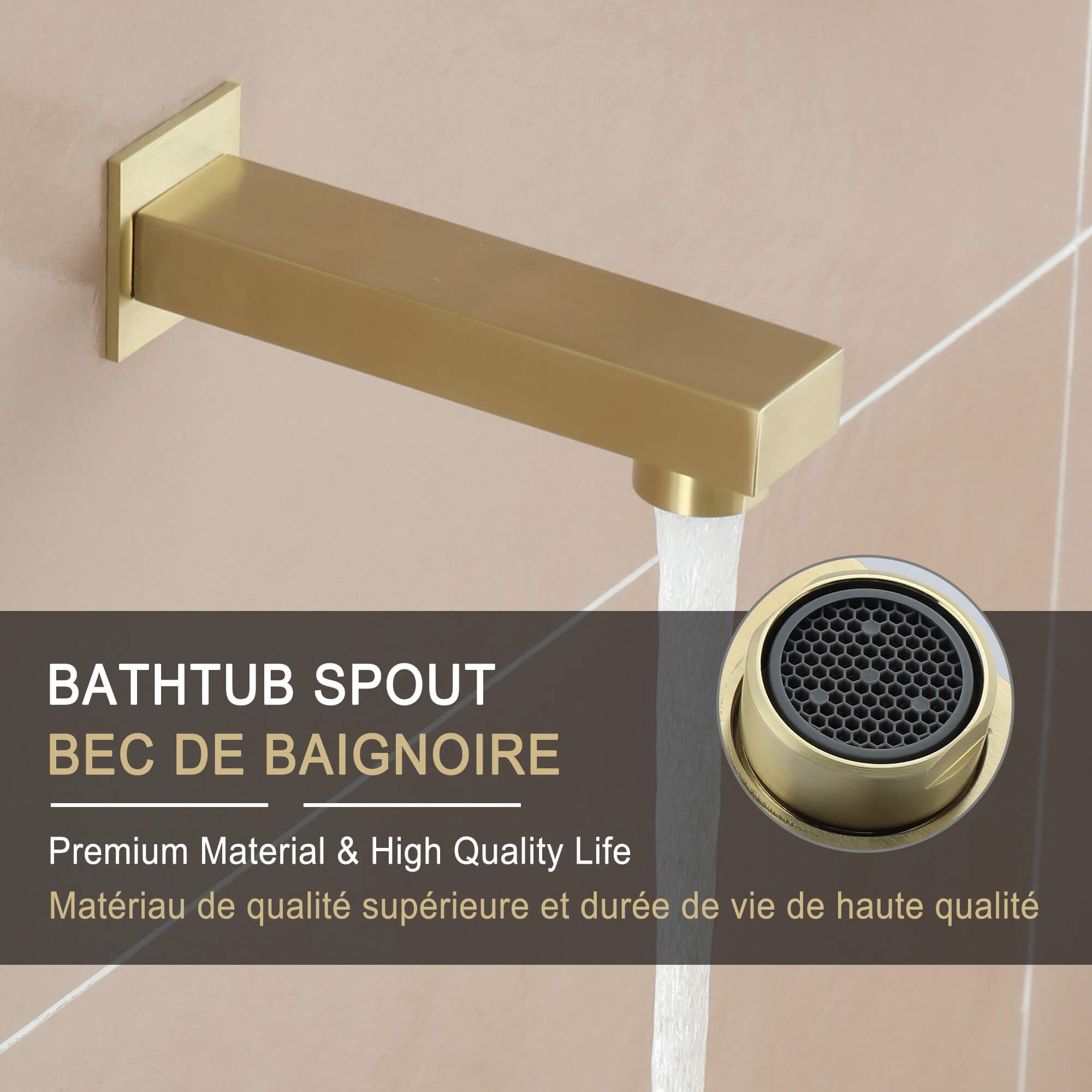 CASAINC 12 inch Wall Mounted Shower System with Bathtub Faucet and Hand Shower