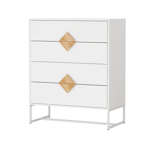 Solid wood special shape square handle design with 4 drawers bedroom furniture dressers-CASAINC