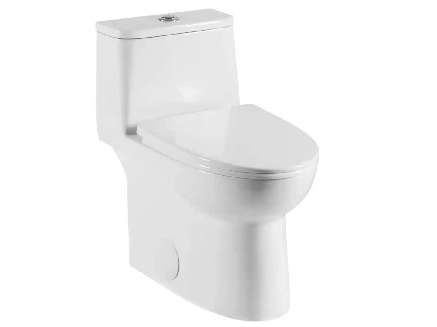 CASAINC Skirted Modern Design 1-piece 1 GPF Single Flush Elongated Toilet in White High Efficiency Siphonic Seat Included-CASAINC