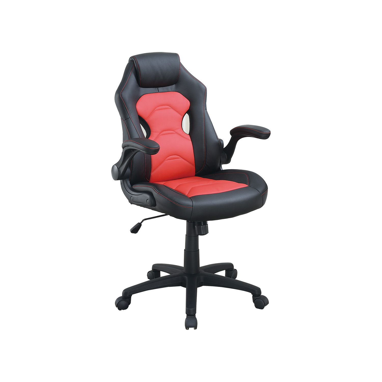 Adjustable Height Swivel Executive Computer Chair in Black and Red-CASAINC