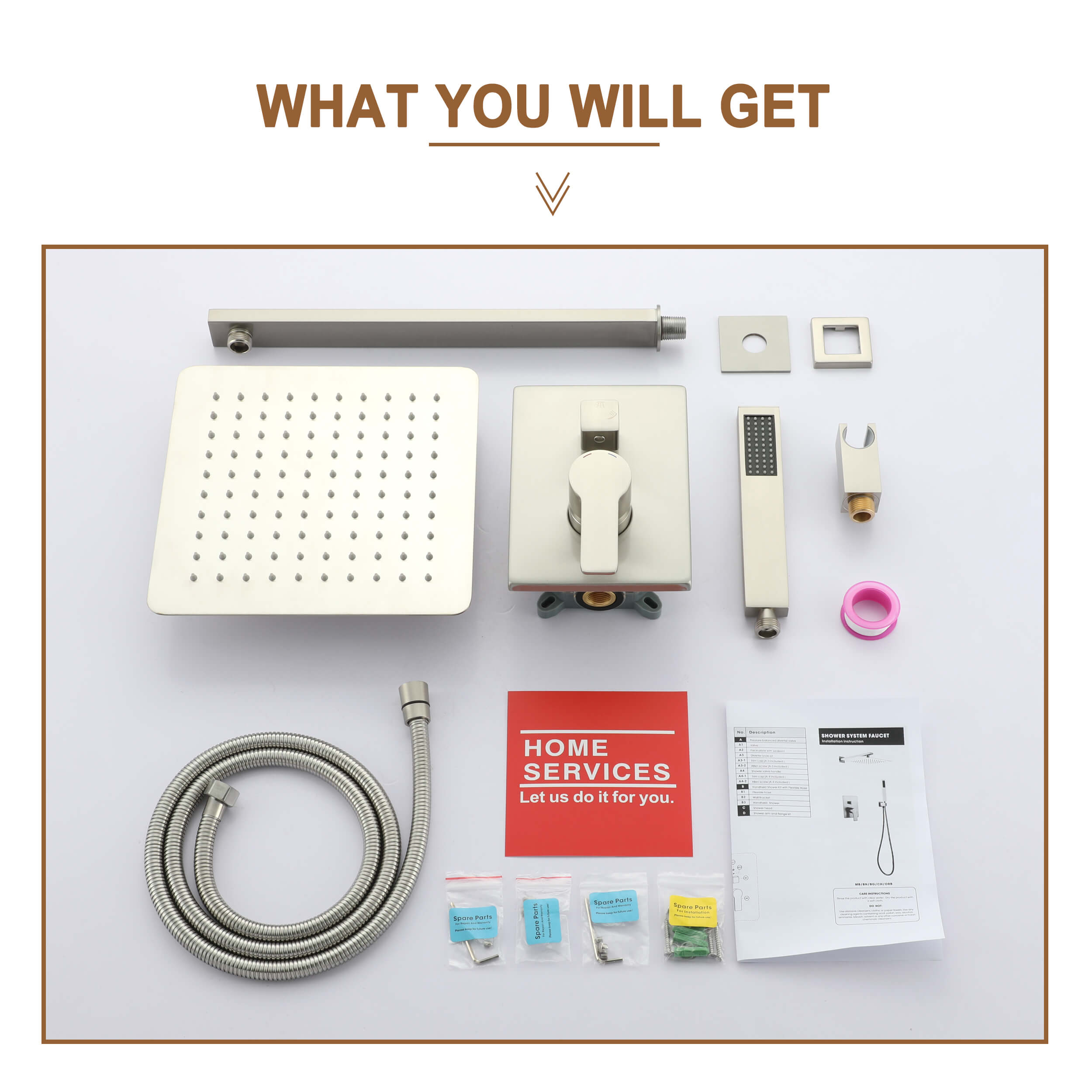 CASAINC Brushed Nickel Finish Shower System