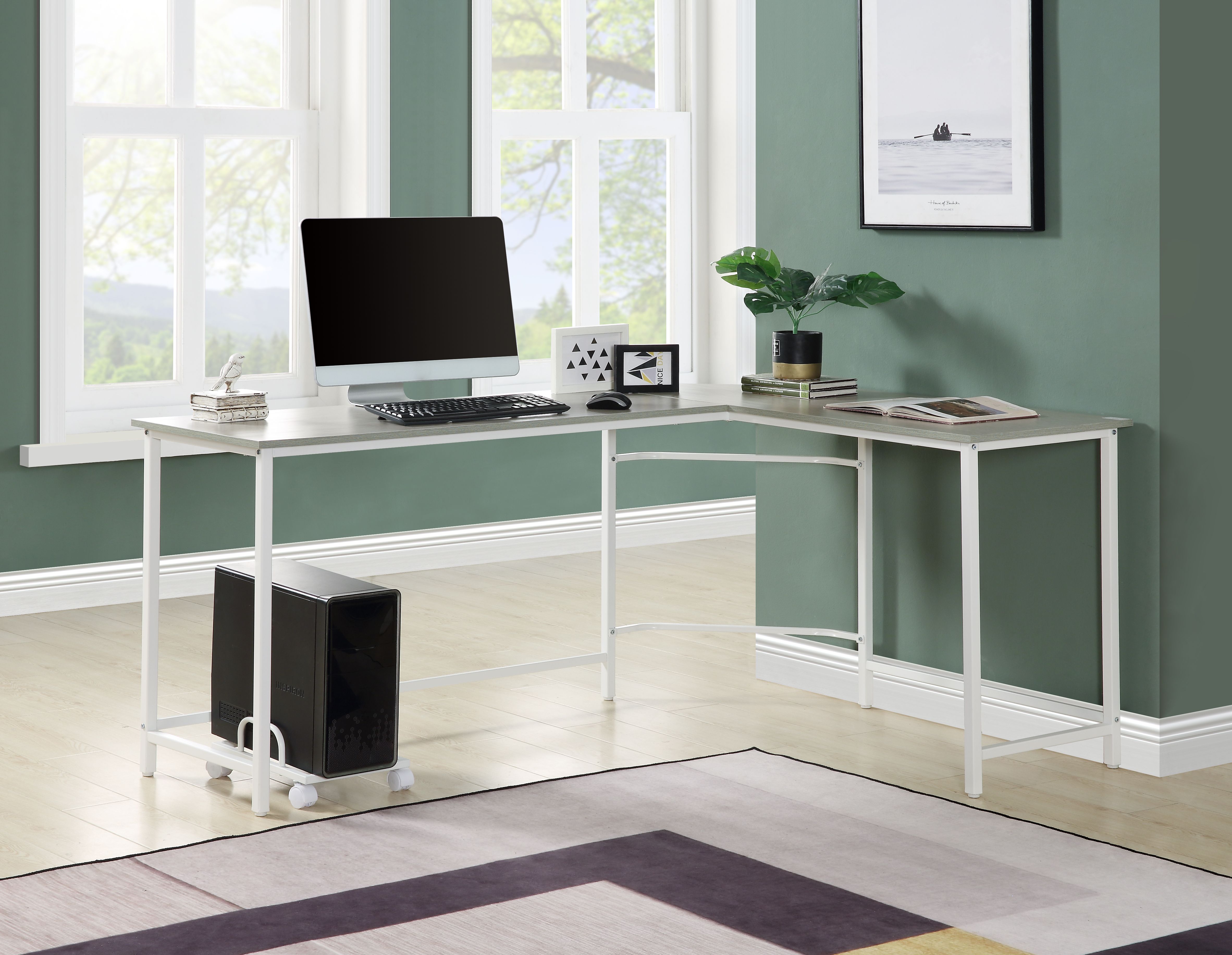 ACME Dazenus Computer Desk, Gray & White Finish-CASAINC