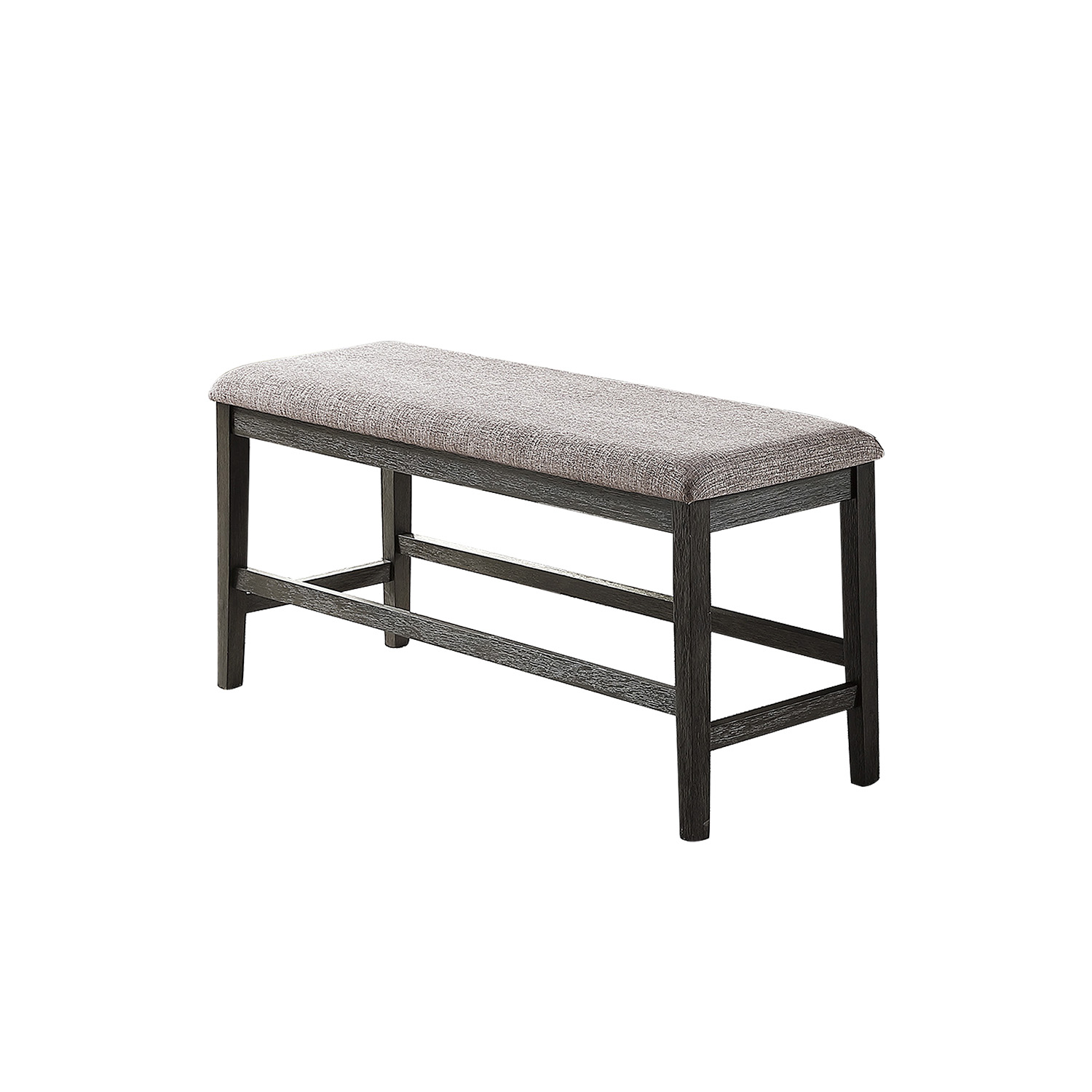 High Bench With Upholstered Cushion,Grey-CASAINC