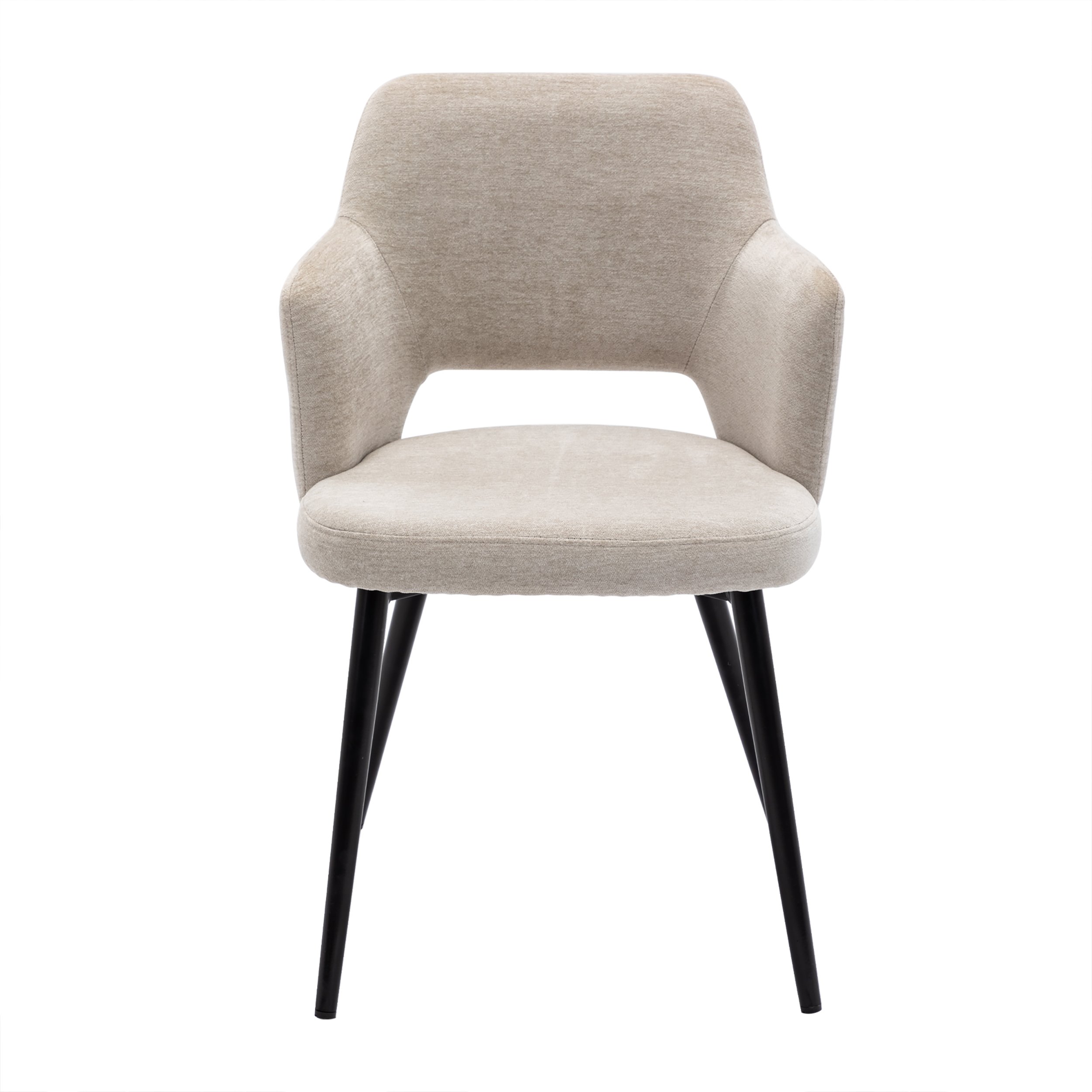 The Classic Side Chair with Tapered Metal Legs in Matte Black Finish-CASAINC