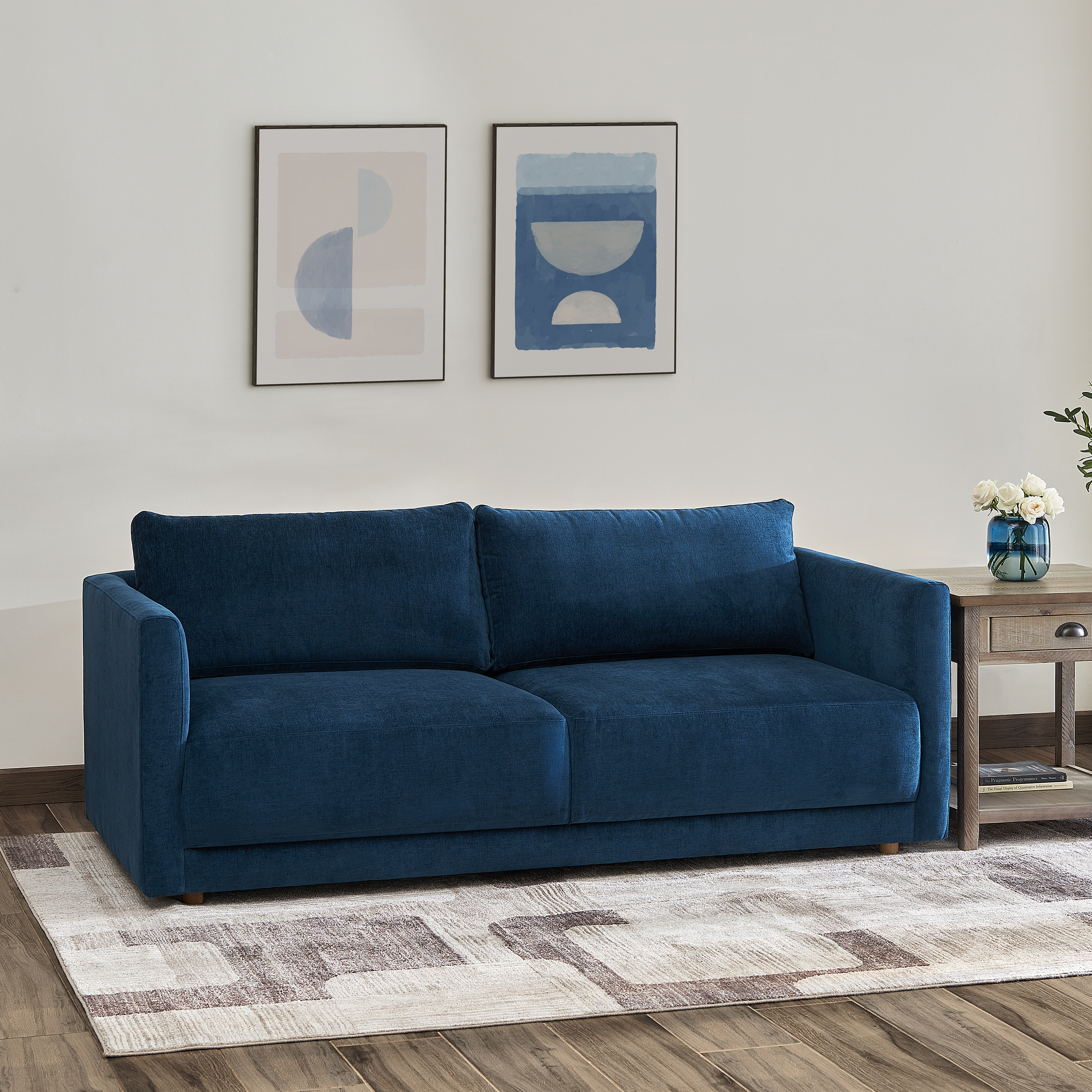 VIFAH SIGNATURE Italian Quality Mid-Century Design 76-inch Sofa with Back Cushions