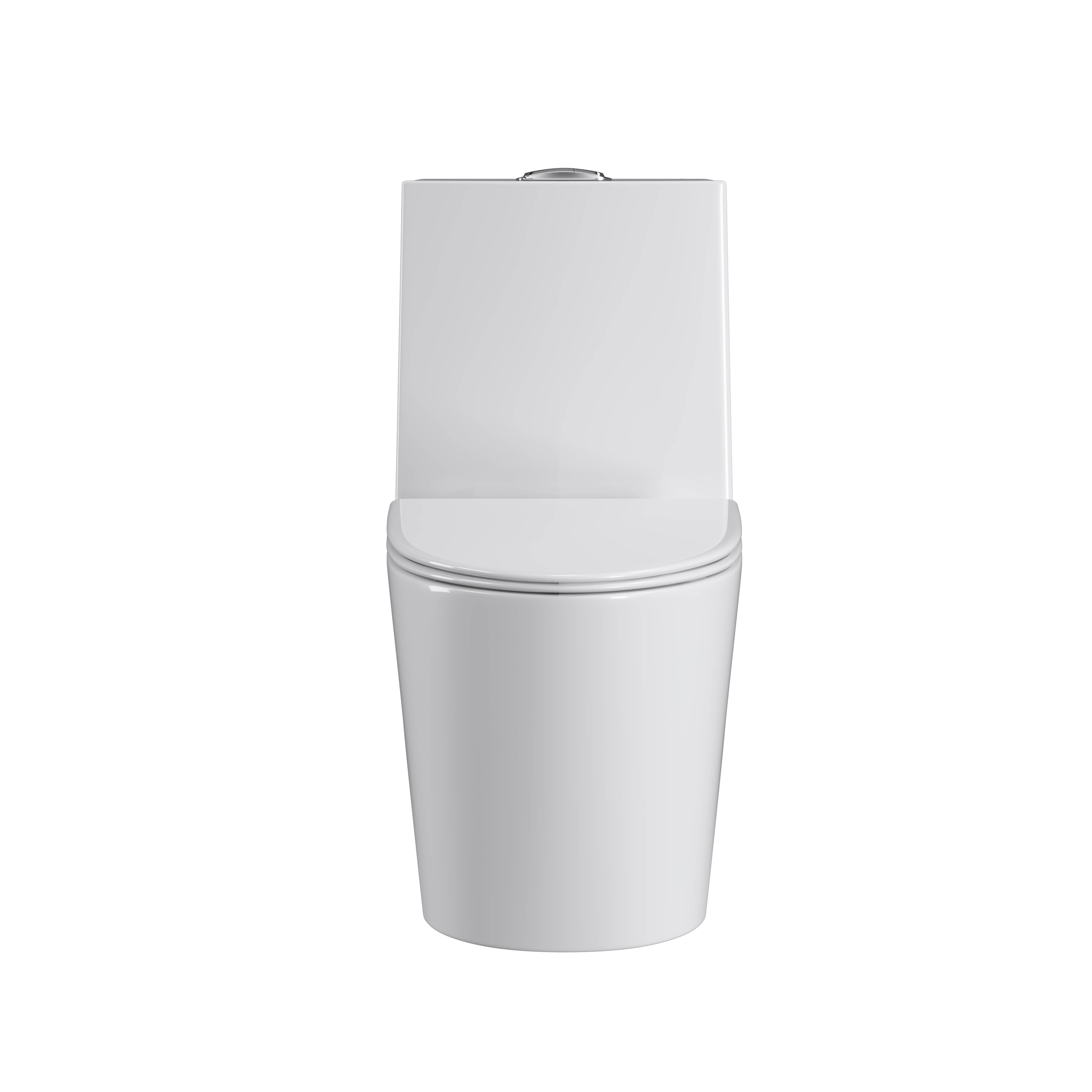 Dual Flush Elongated Standard White Toilet with Soft Close Seat Cover, High-Efficiency Supply, and White Finish Toilet Bowl 
