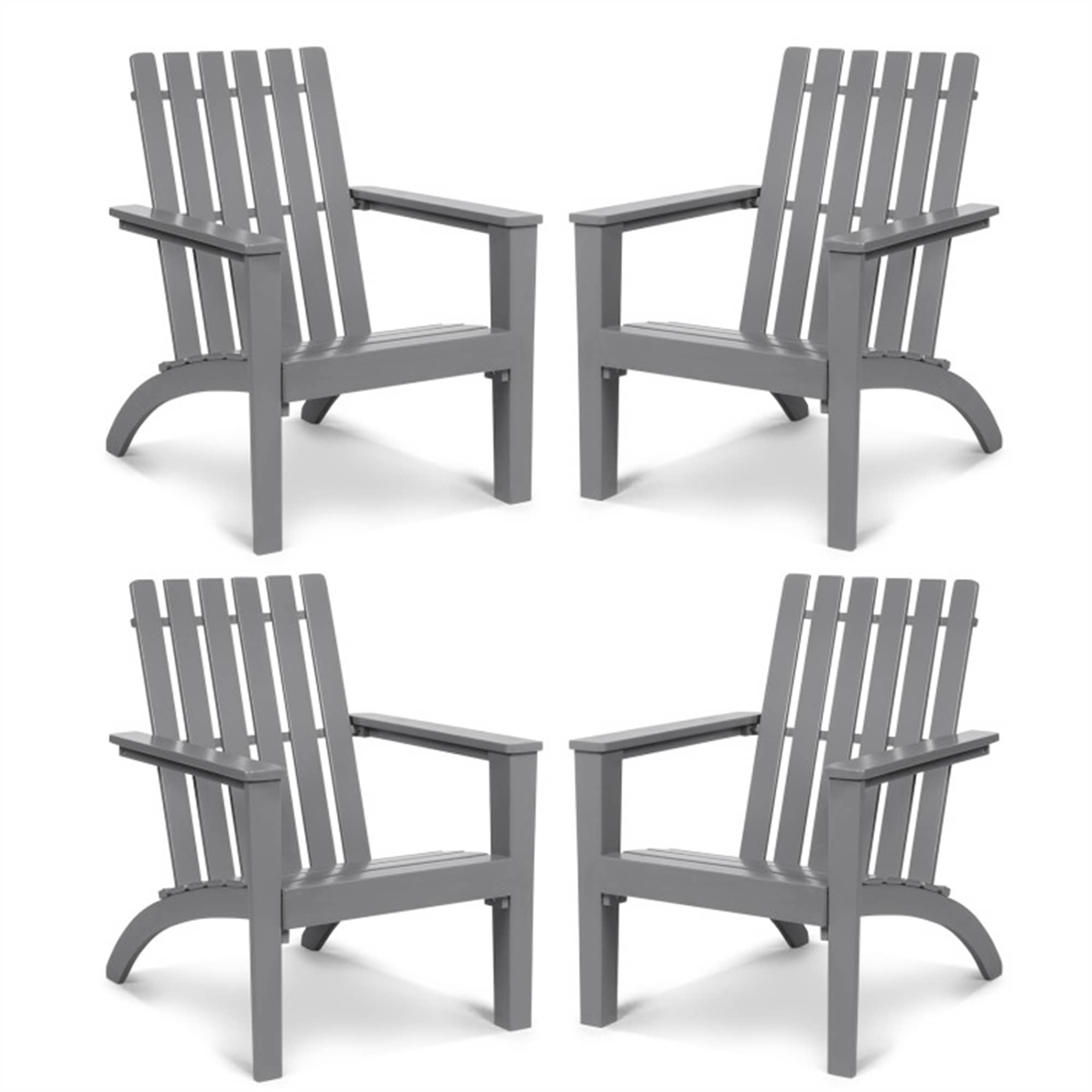 Outdoor Durable Patio Acacia Wood Adirondack Lounge Armchair CASAINC