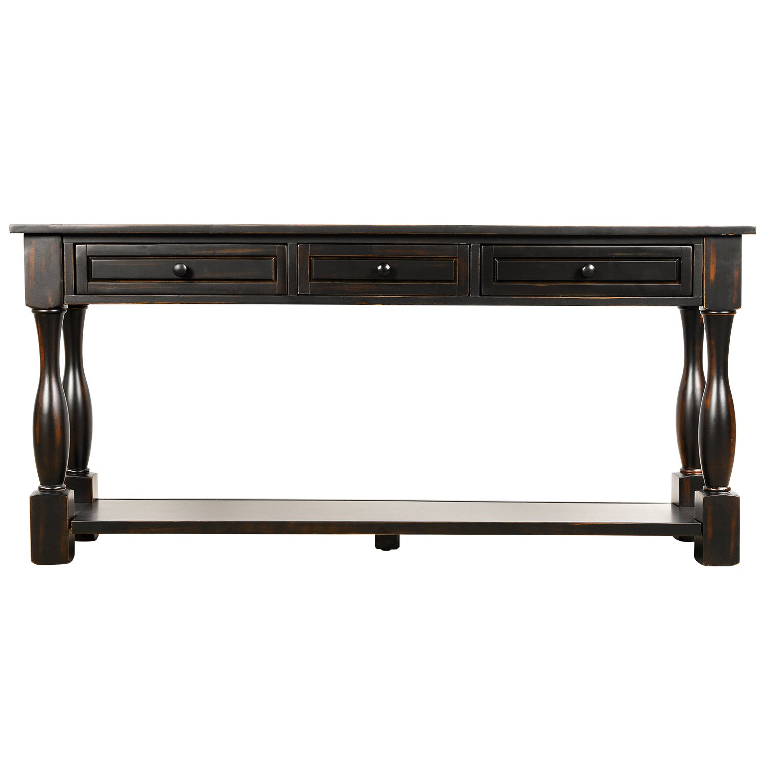 Console Table 64" Long Extra-thick Sofa Table with Drawers and Shelf-CASAINC