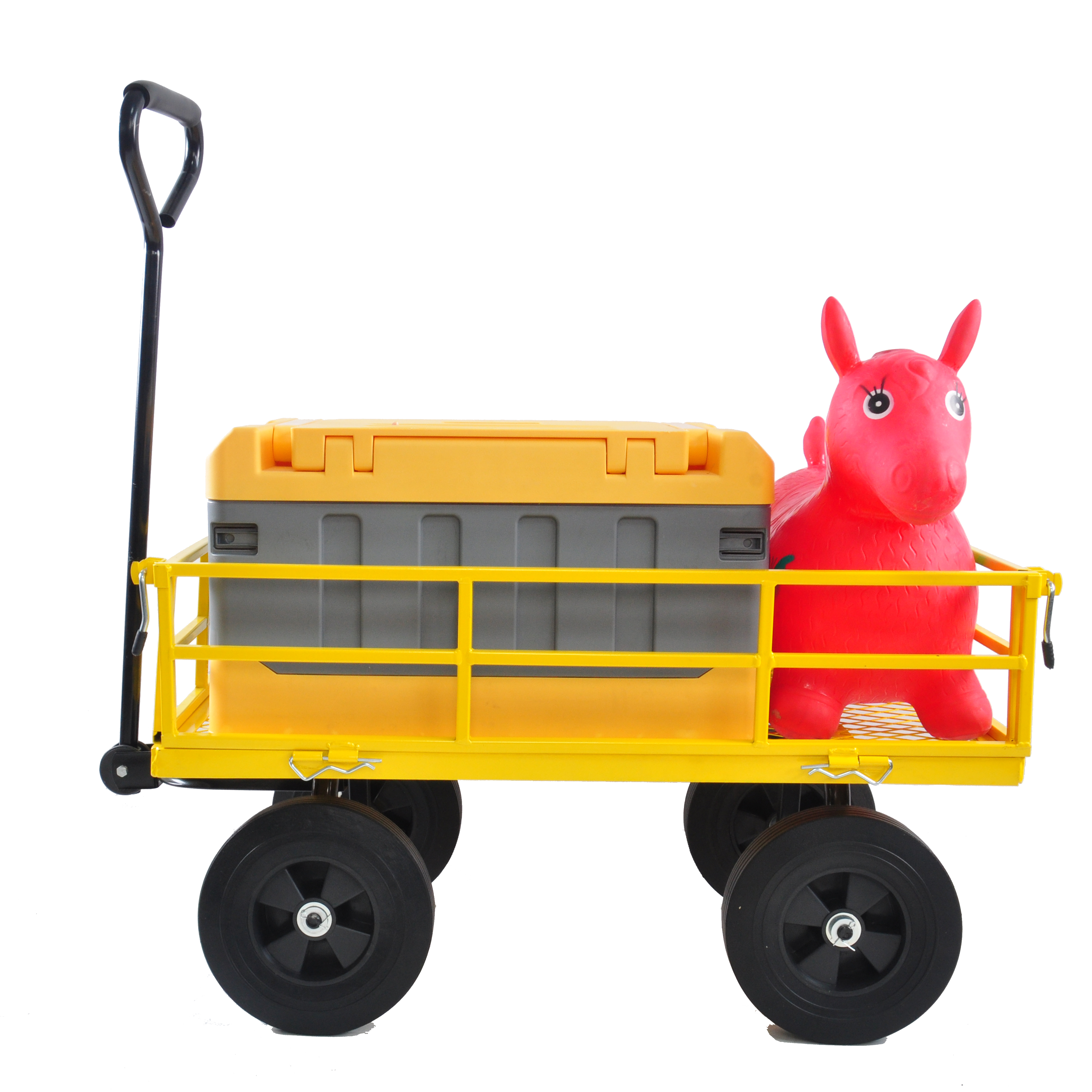 Tools cart Wagon Cart Garden cart trucks make it easier to transport firewood （Yellow colour）-CASAINC