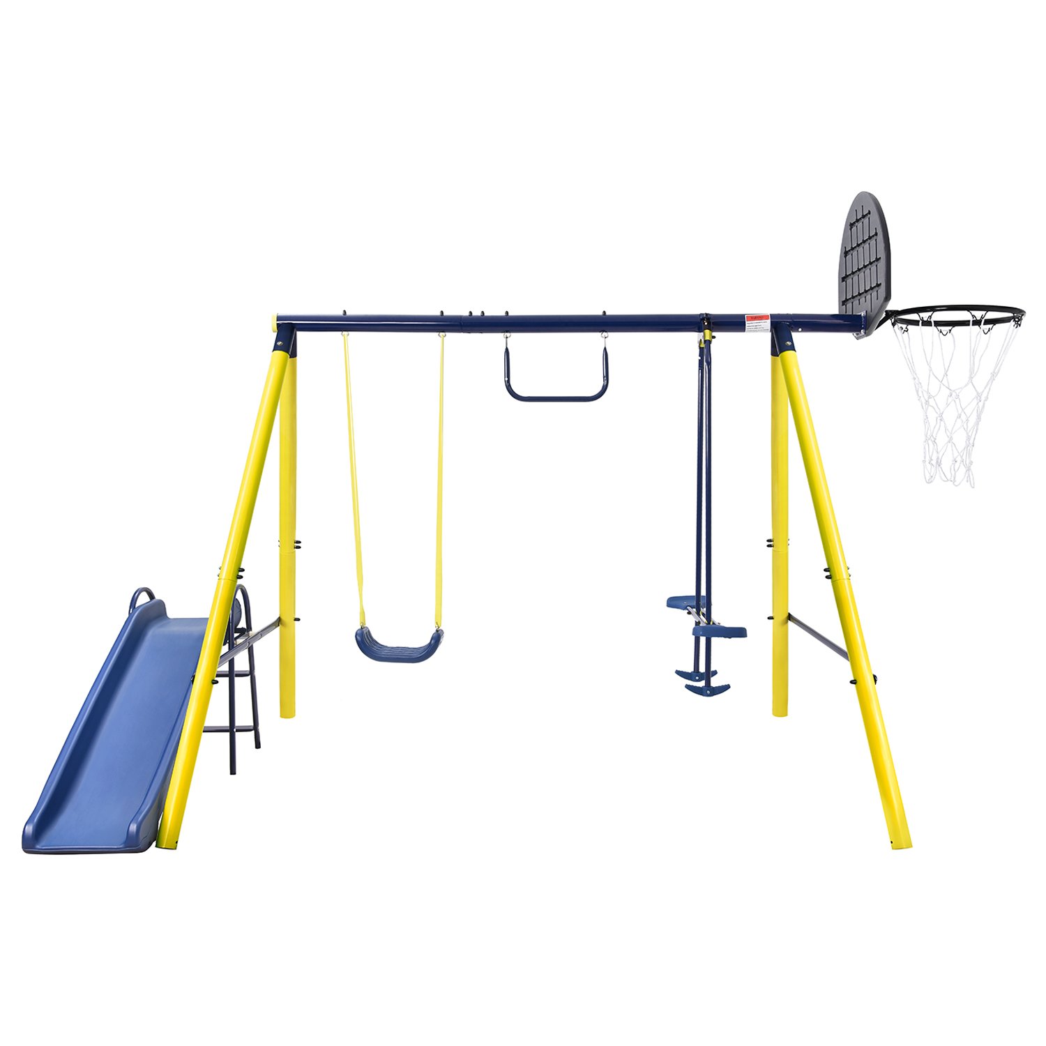 5 in 1 Outdoor Toddler Swing Set with Steel Frame-CASAINC