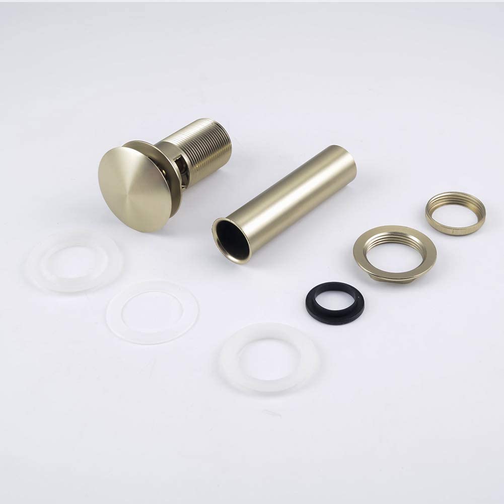 Brass Bathroom Vessel Vanity Sink Pop Up Drain Stopper with Overflow Lavatory Drain Assembly
