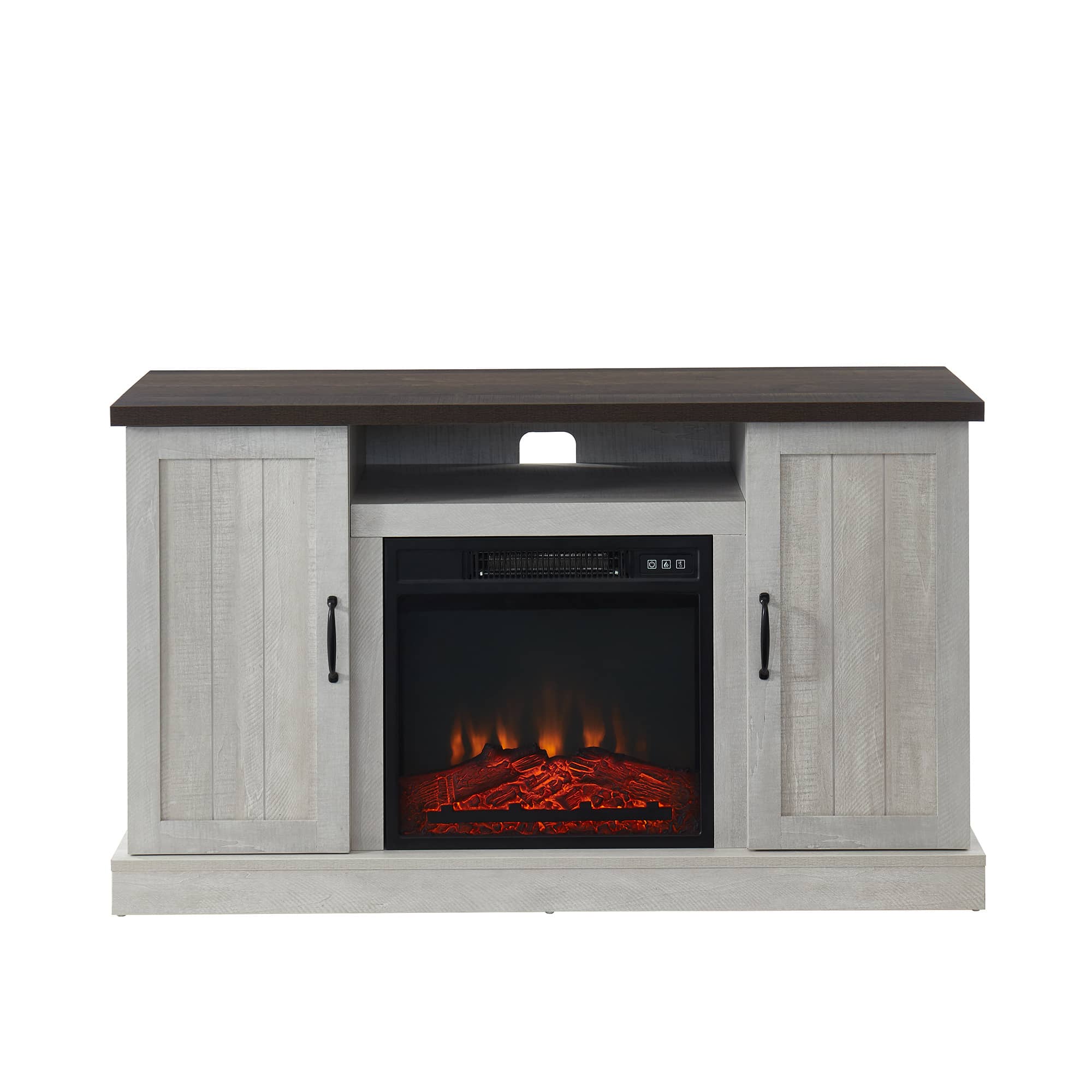CASAINC 48 in. Freestanding Electric Fireplace with Wooden Storage TV Stand