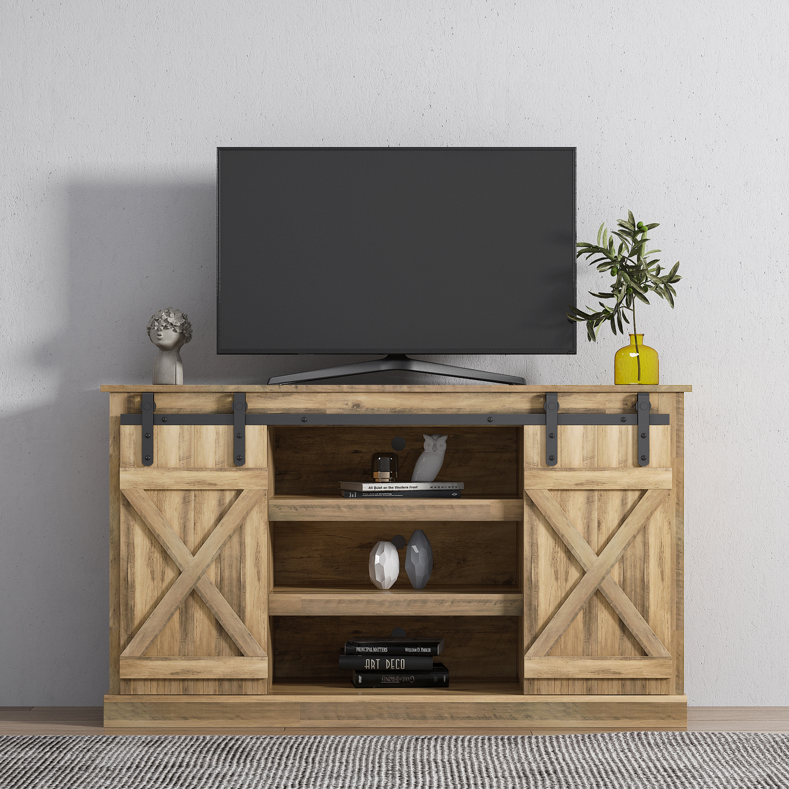 Details about   TV Stand Wood Media Storage Console 65 Inch TV Flat Screen TV Cabinet Consoles W 