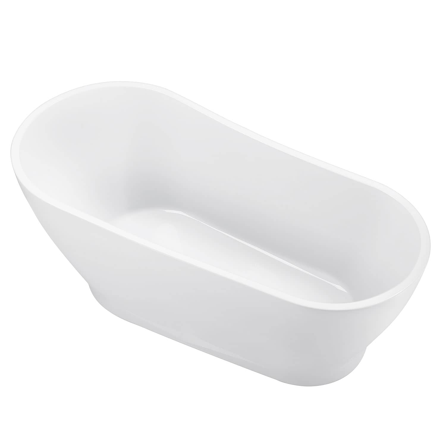 CASAINC 67" 100% Acrylic Contemporary Soaking Tub in White