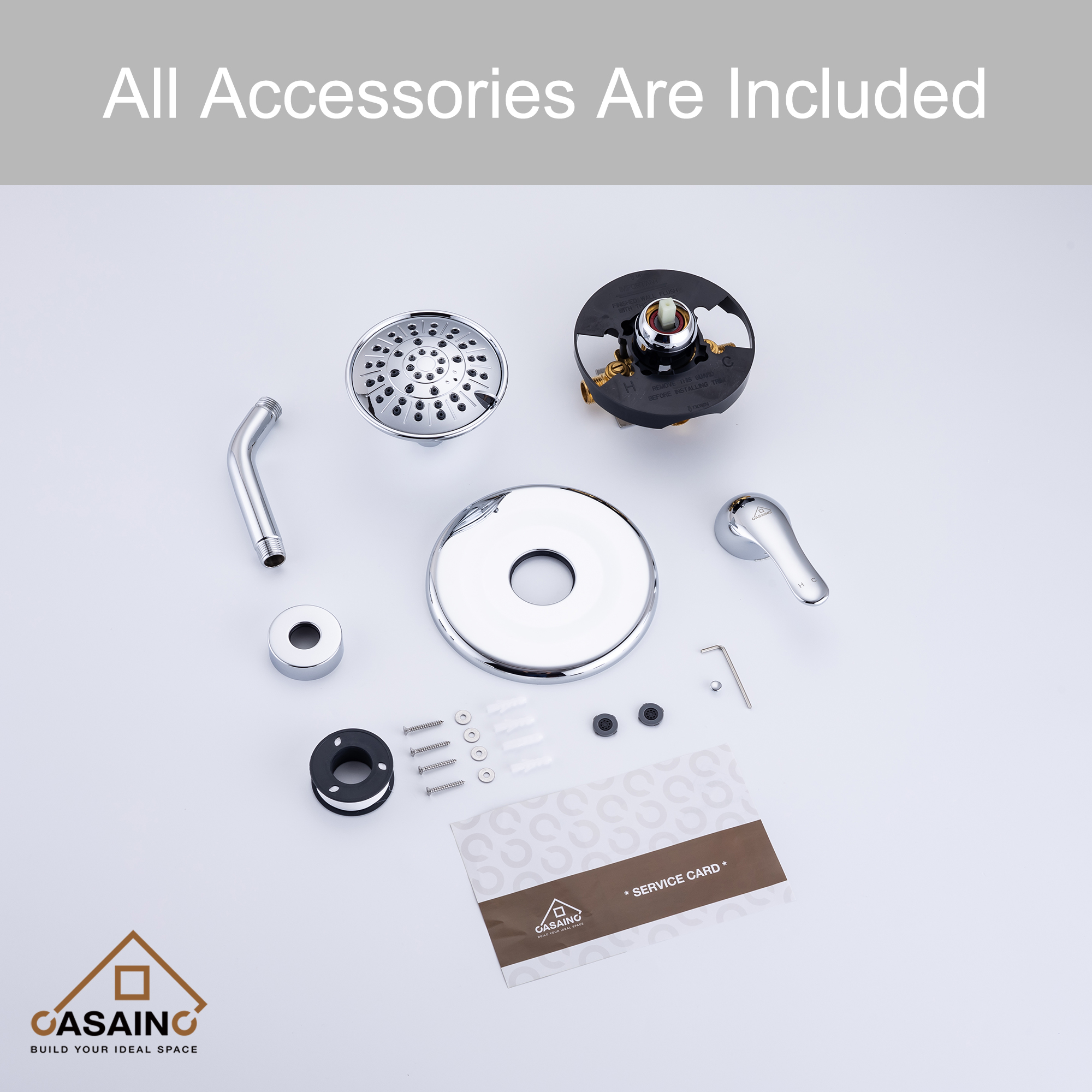 4.84inch Round Shower trim kit with pressure balanced valve-CASAINC