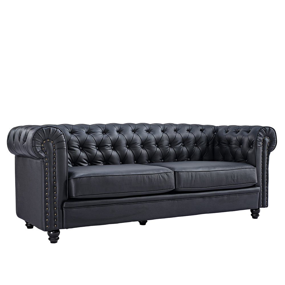 classic sofa loveseat genuine leather solid wood oak feet-CASAINC