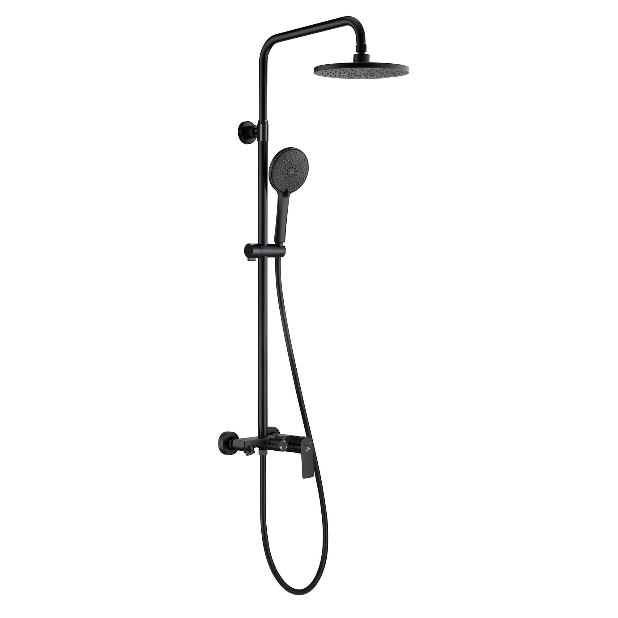 Casainc Matte Black Finish Sliding Shower Bar System