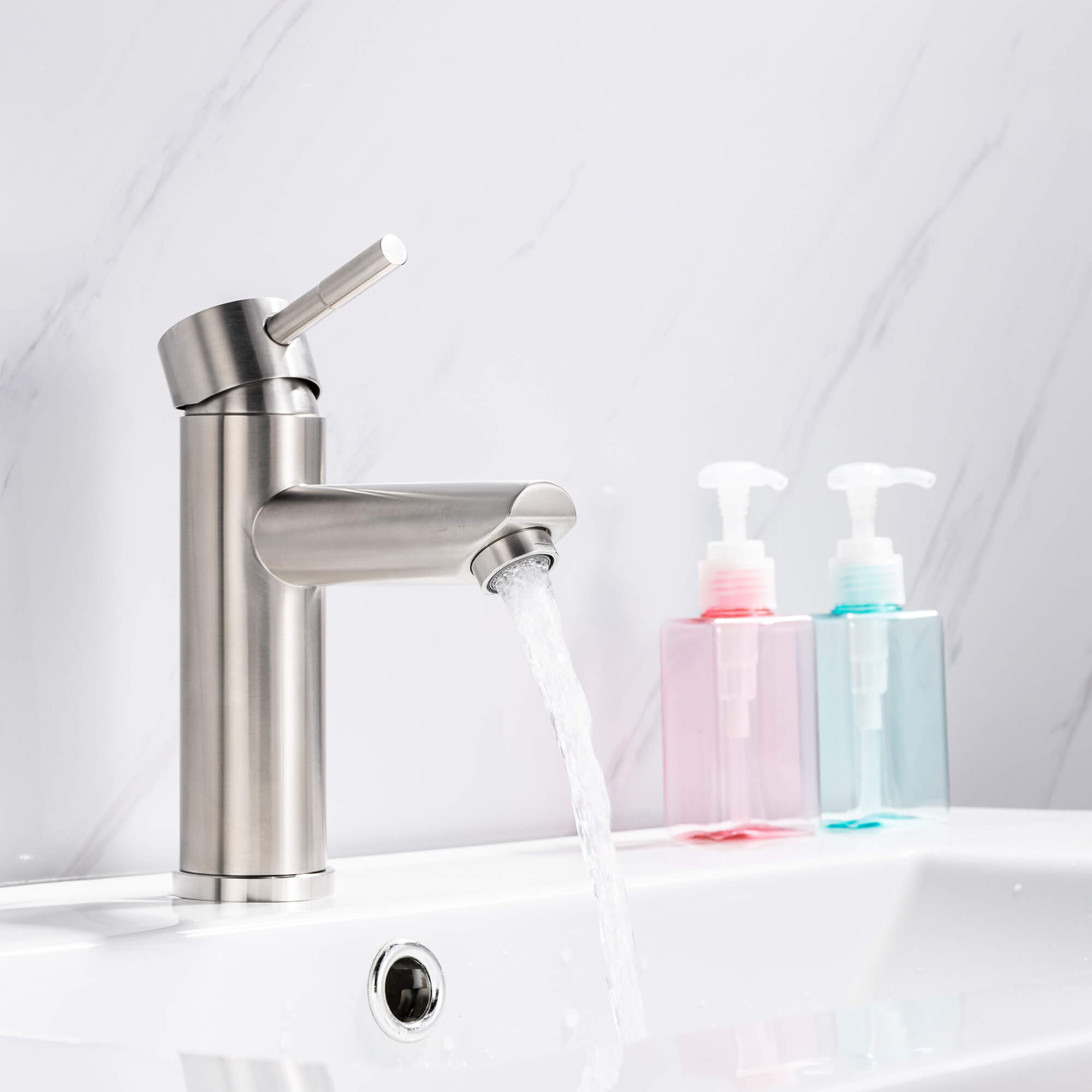 Casainc Brushed Nickel 1-Handle Commercial Freestanding Sink Faucet