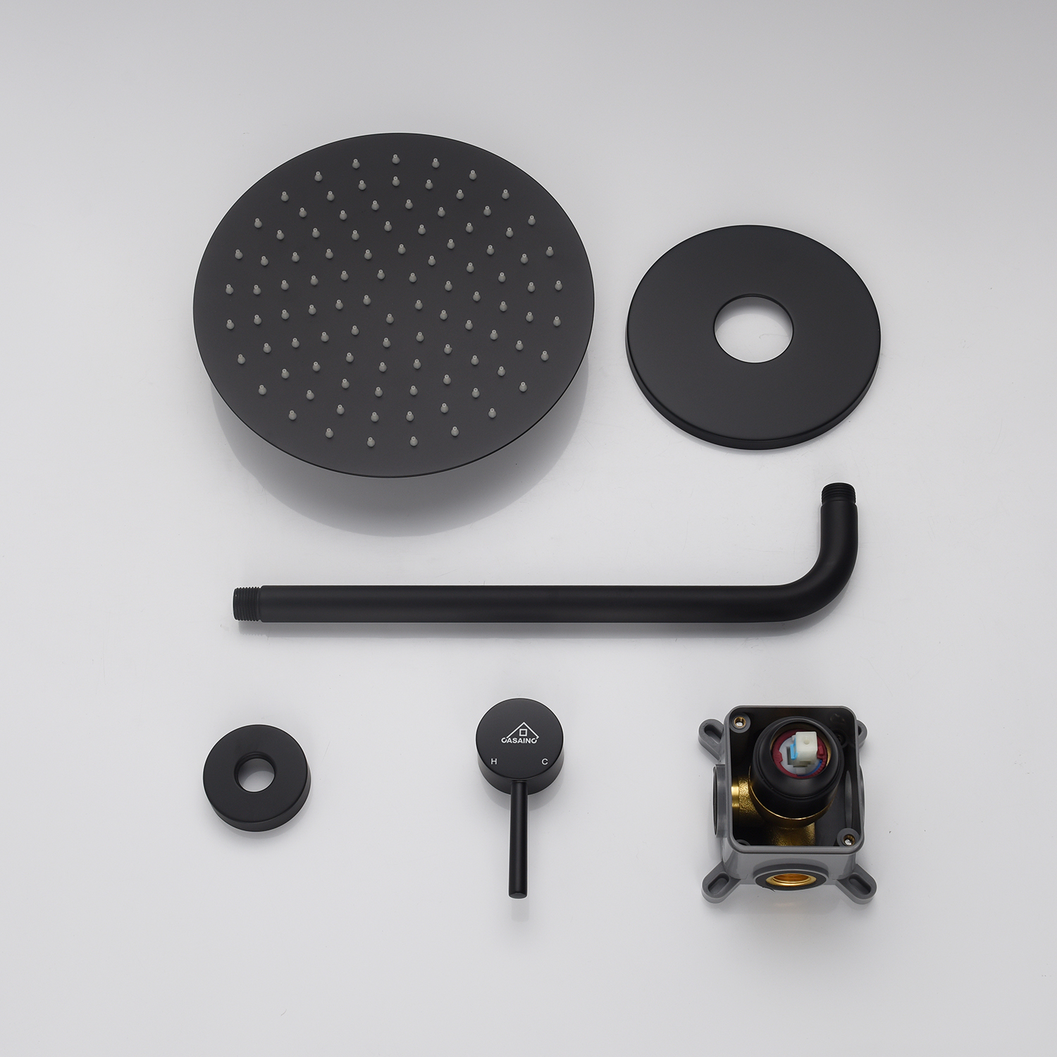 Casainc Round Single Functions Wall Mount Black Shower Faucet-CASAINC