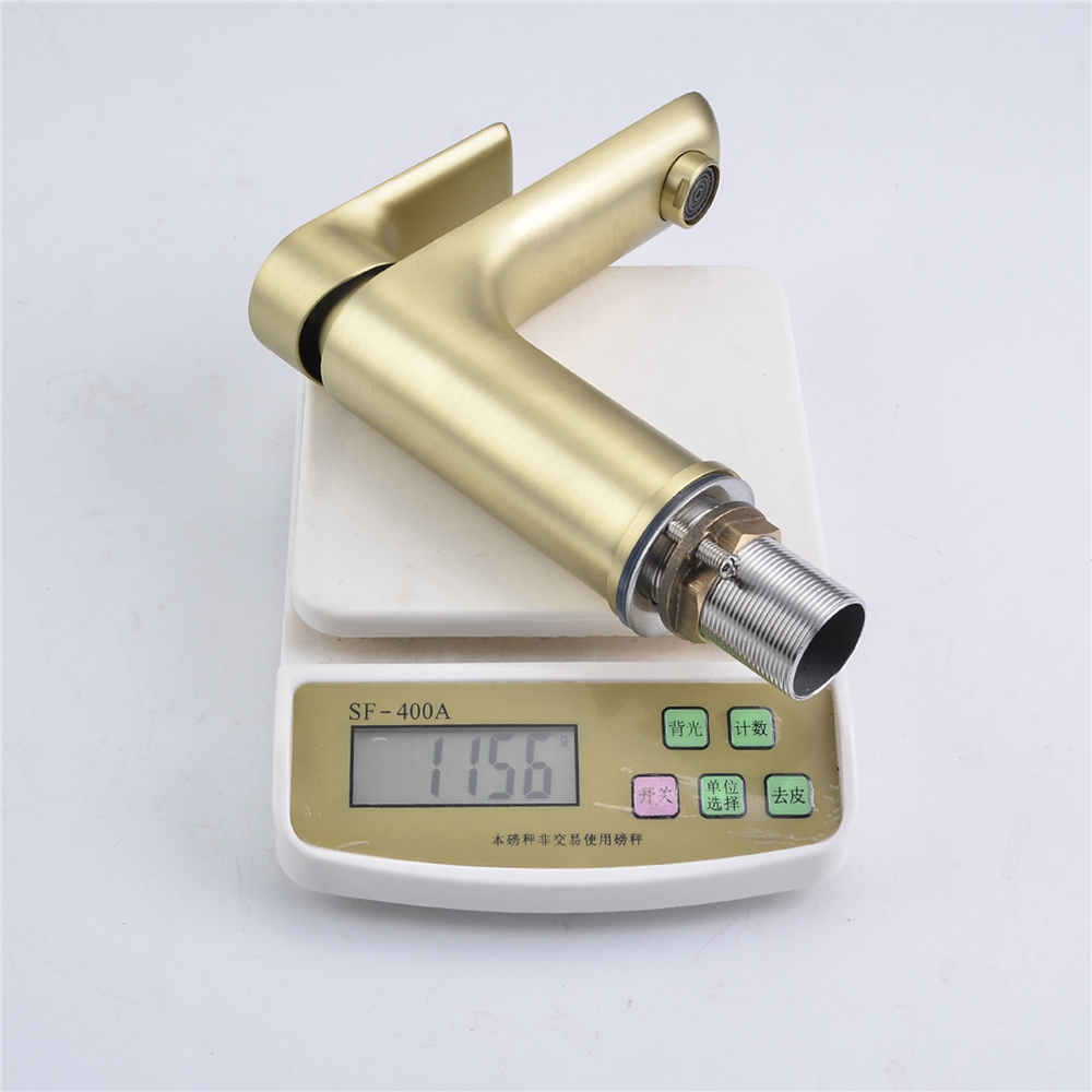 Casainc Single-Handle Bathroom Sink Faucet in Brushed Gold with Water Supply Lines-CASAINC