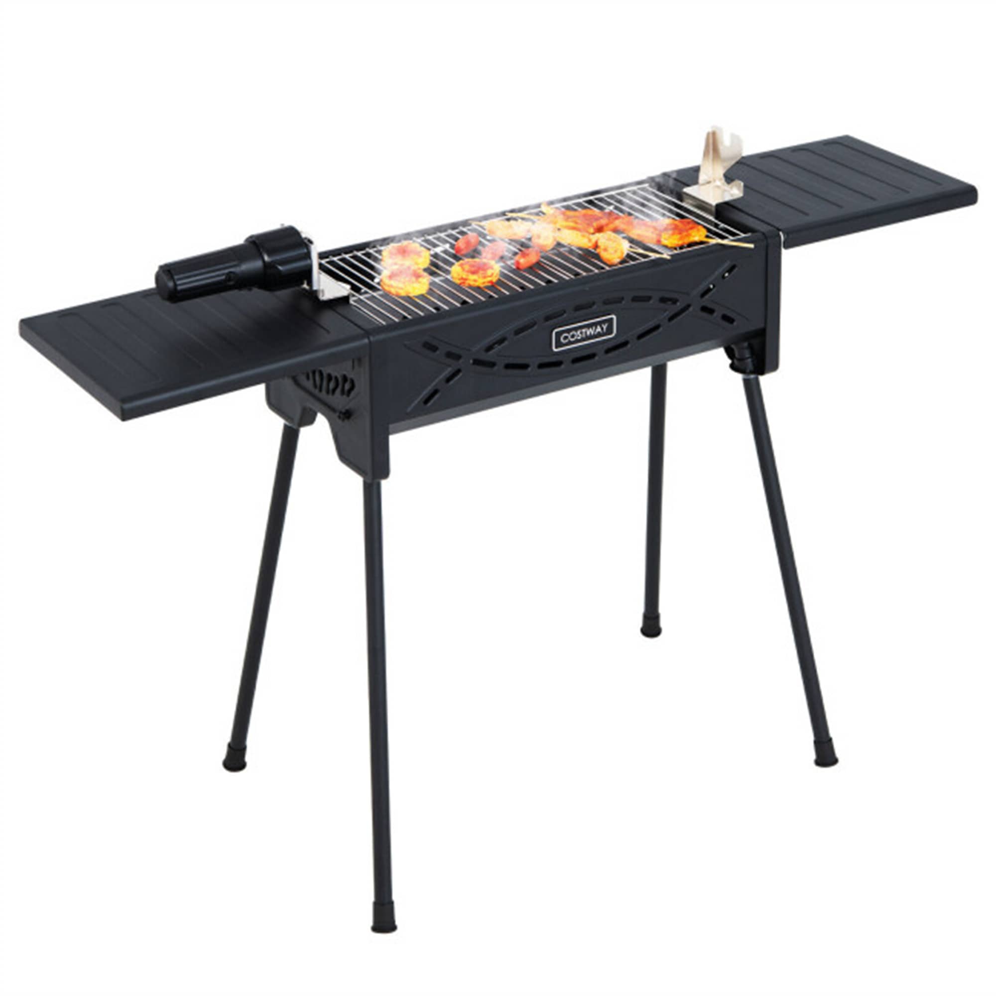CASAINC Portable Charcoal Grill with Electric Roasting Fork