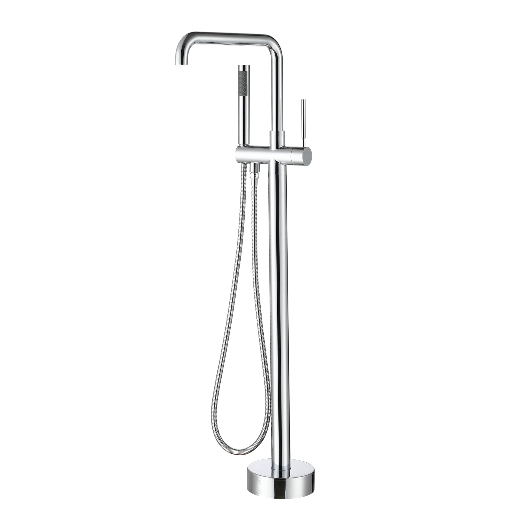 Single-Handle Freestanding Floor-Mounted Roman Bathtub Faucet with Hand Shower