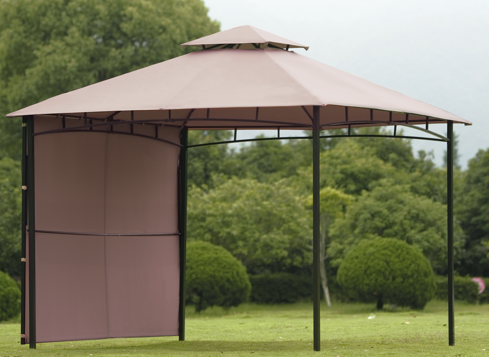 U-style Foot Easy Assembly Seasonal Shade UV Protection with Extendable Awning Outdoor Gazebo-CASAINC