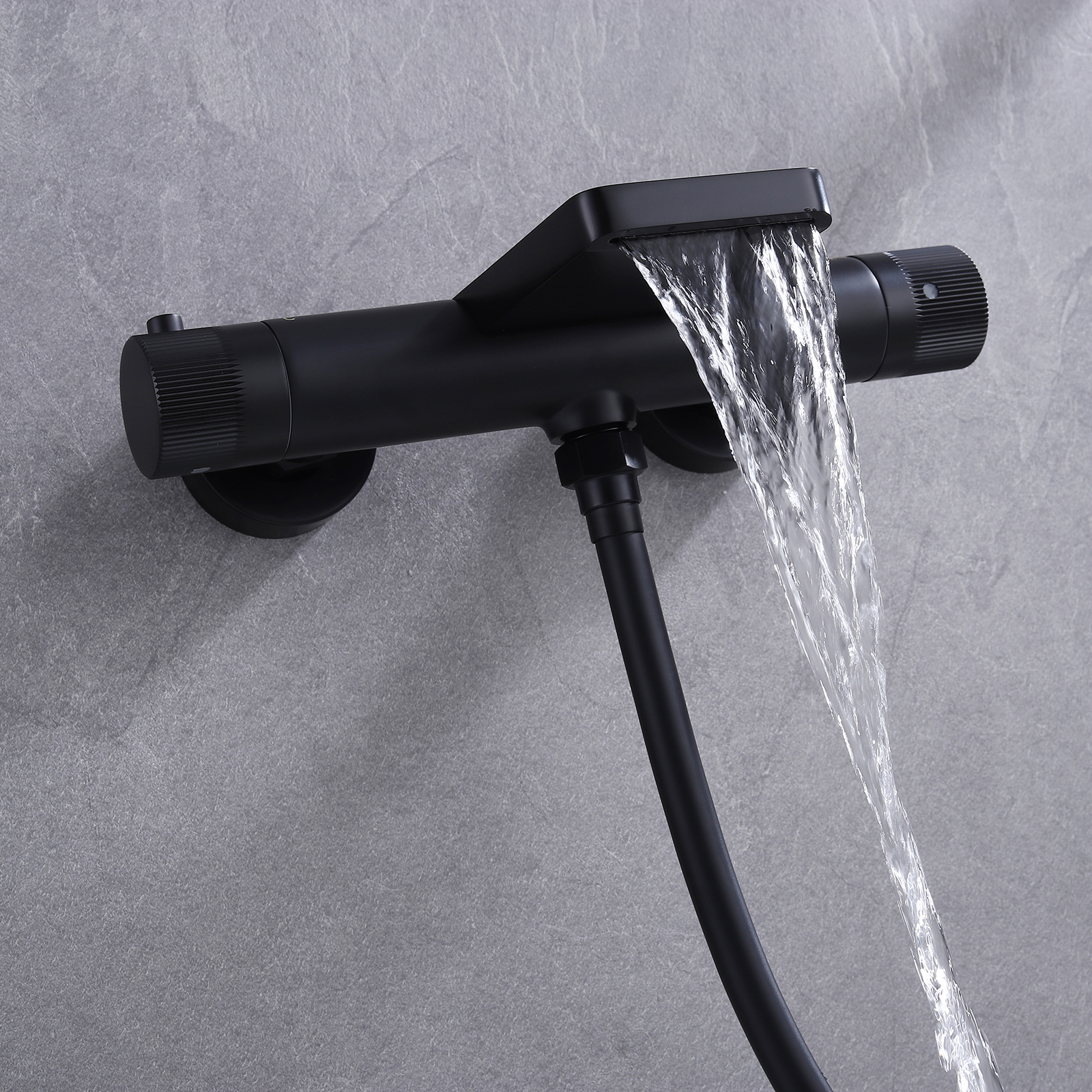 Casainc Bathtub Faucet Set with 1.5 GPM Handheld Shower and Adjustable Slide Bar (Matte Black)-CASAINC