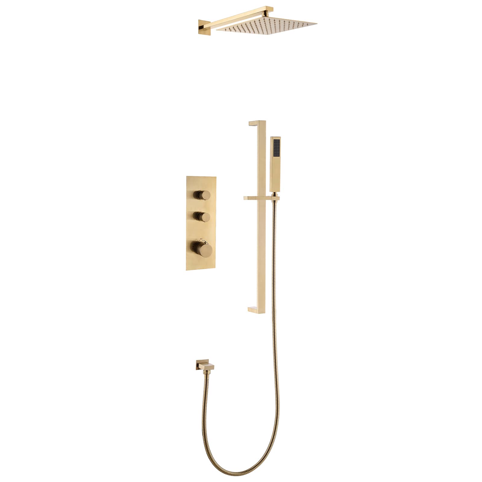CASAINC Brushed Gold 7.6-l/min 1-Handle Wall Mount Shower Faucet with Valve Included