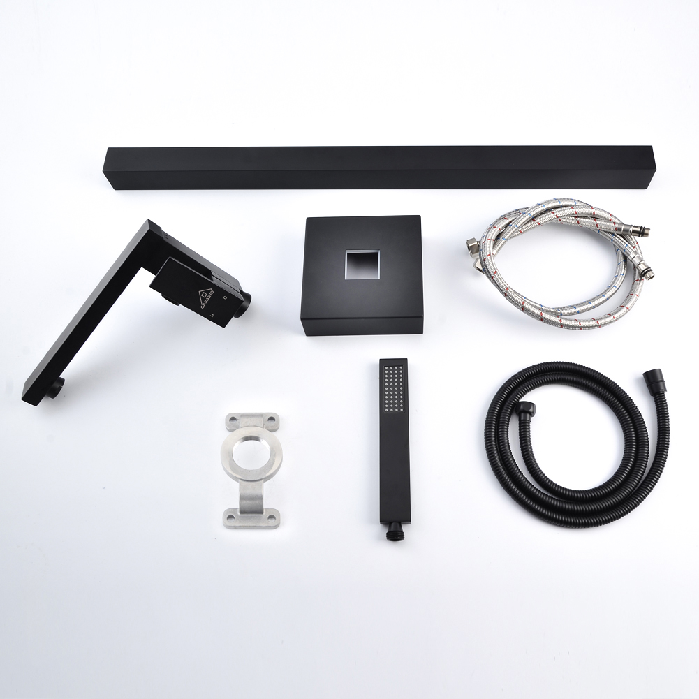 Casainc Freestanding 1-Handle Bathtub Faucet with Handheld Shower (Matte Black)-CASAINC